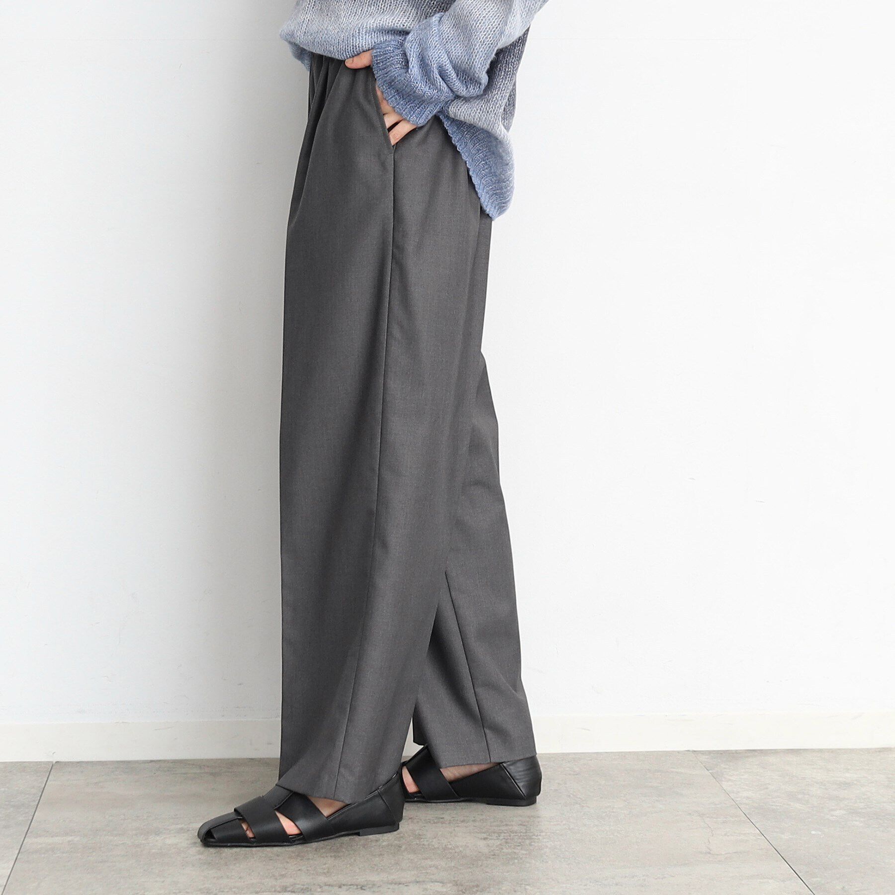 THE SHOP TK「ウエストフリルイージーワイドパンツ」|その他|