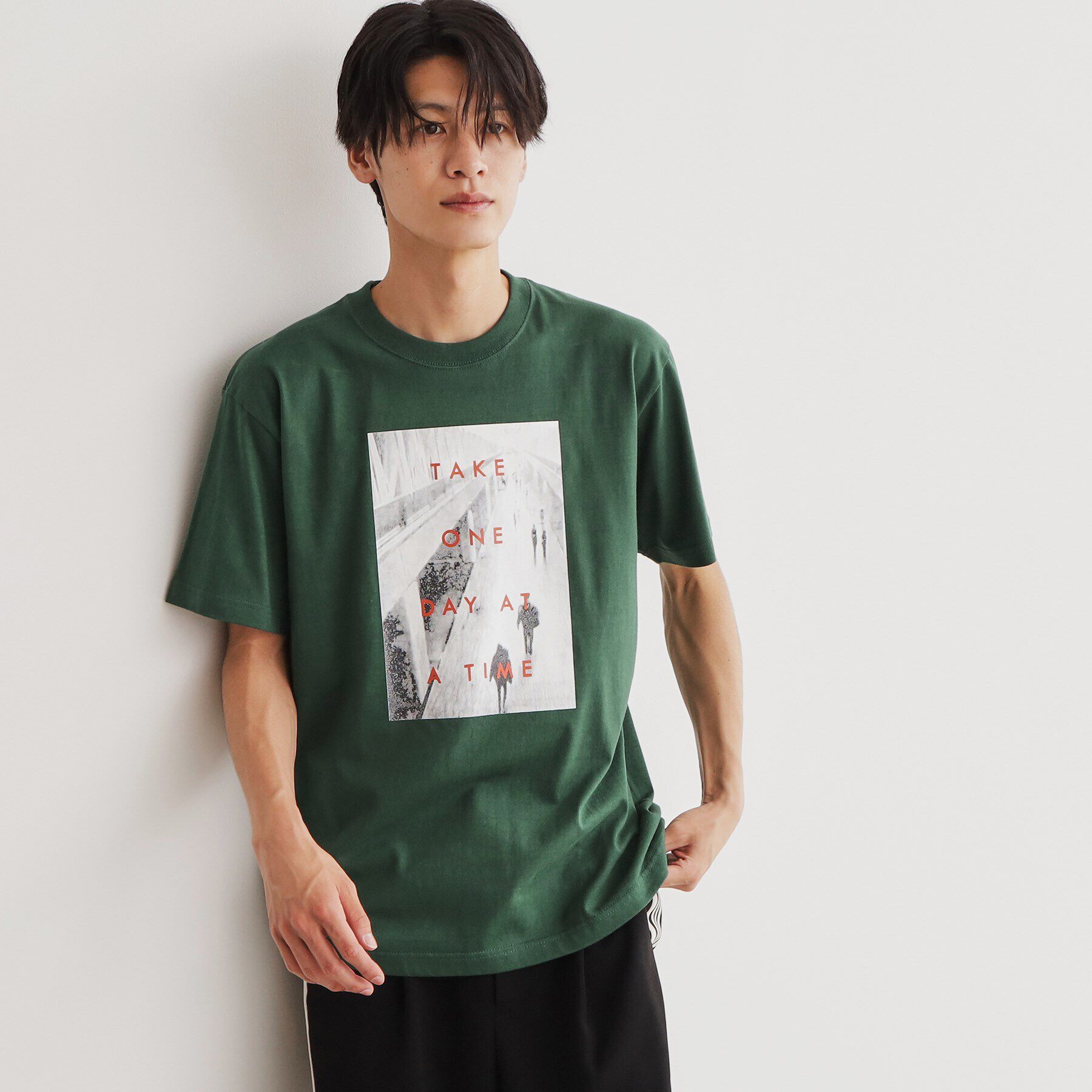 THE SHOP TK「プリントアソート半袖Tシャツ」|Tシャツ・カットソー|グリーン(024)