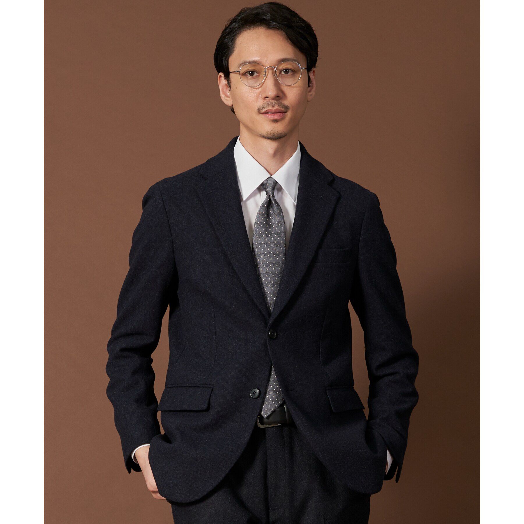 THE SHOP TK「カシミヤ混ピンヘッドジャケット【セットアップ可/ビジネス対応】」|テーラードジャケット|ネイビー(894)