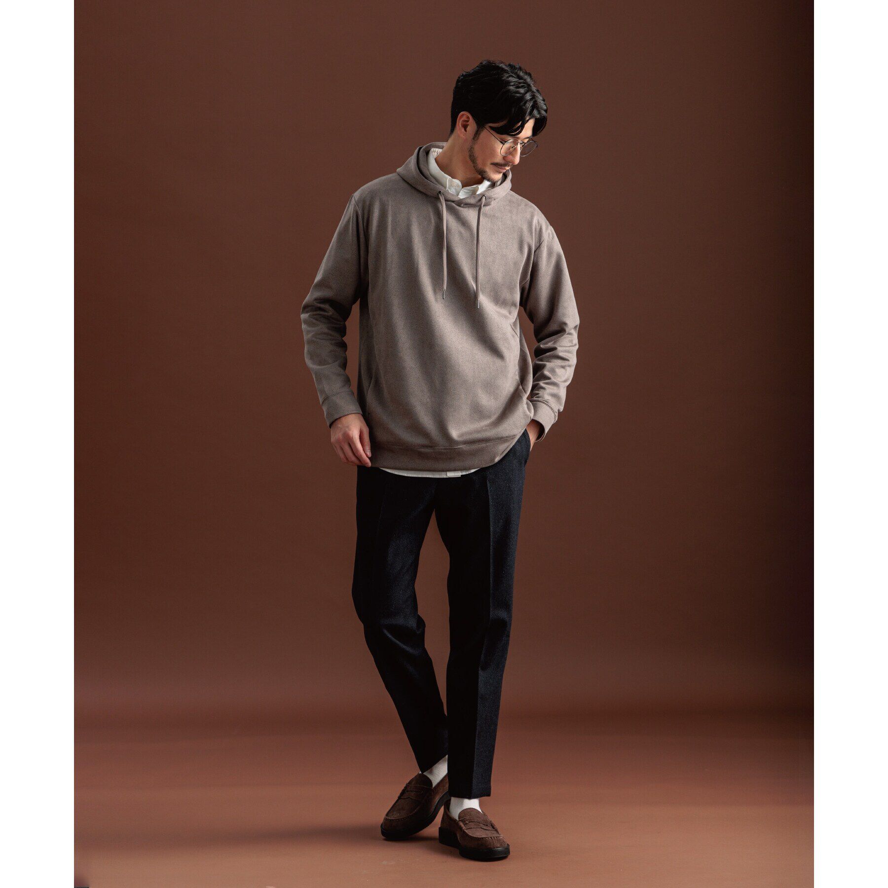 THE SHOP TK「杢スウェードタッチパーカー」|パーカー|