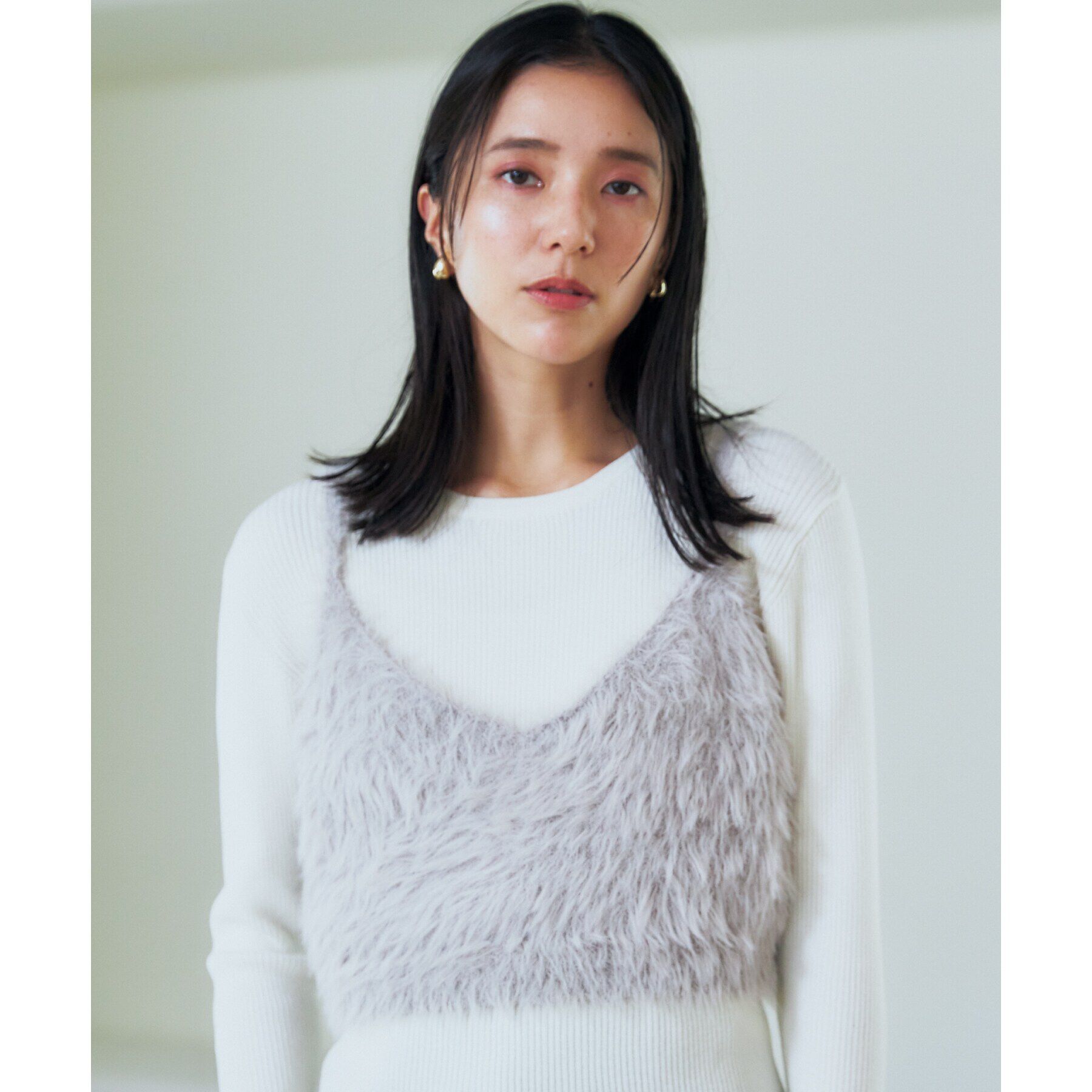 THE SHOP TK「【＠BAILA掲載】ふわふわビスチェ&times;フレア袖ニット/セットアイテム」|ニット・セーター|