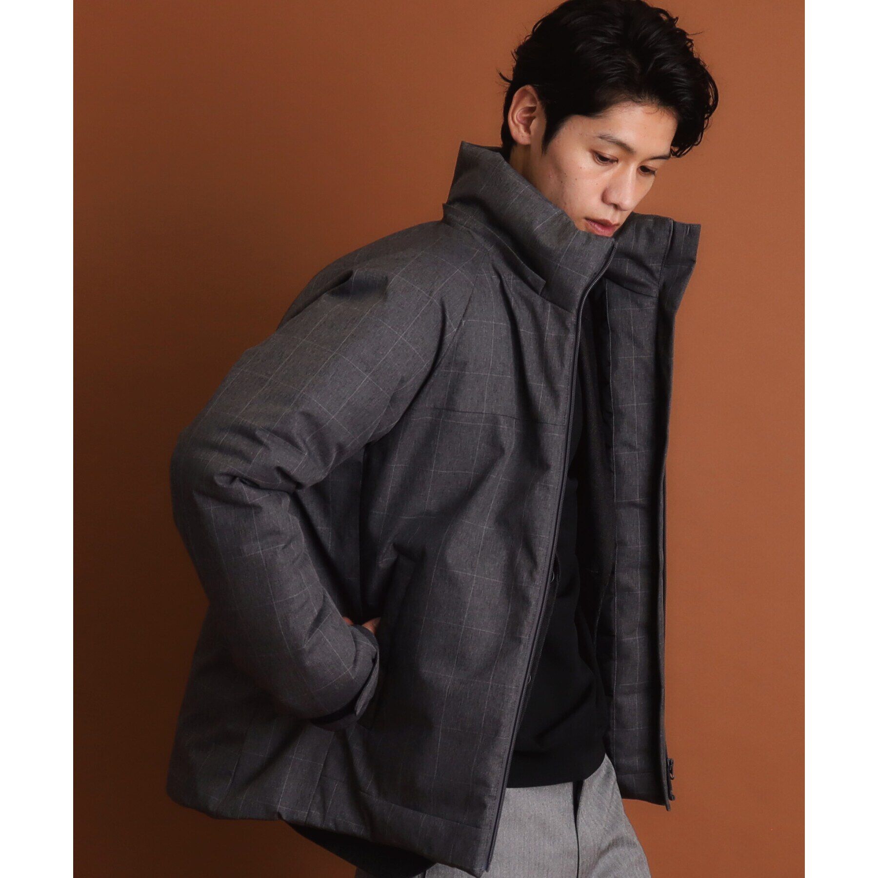 THE SHOP TK「SORONA中綿フードブルゾン 蓄熱／保温／洗える／防風／撥水／ビジネス対応可」|ダウン|