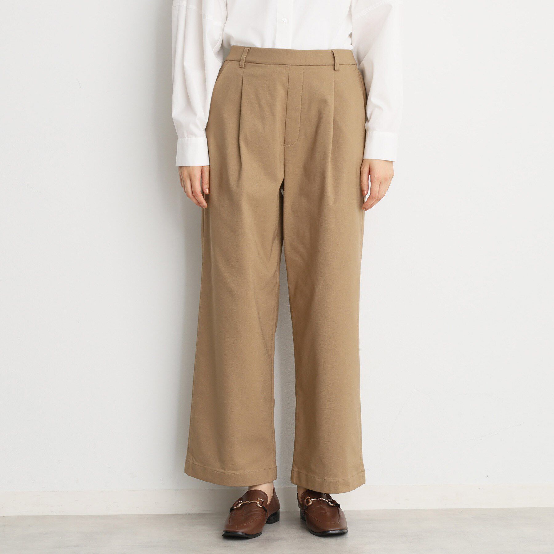 THE SHOP TK「【ラクでキレイ】ハイパーストレッチ裏起毛ワイドパンツ/洗える」|その他|