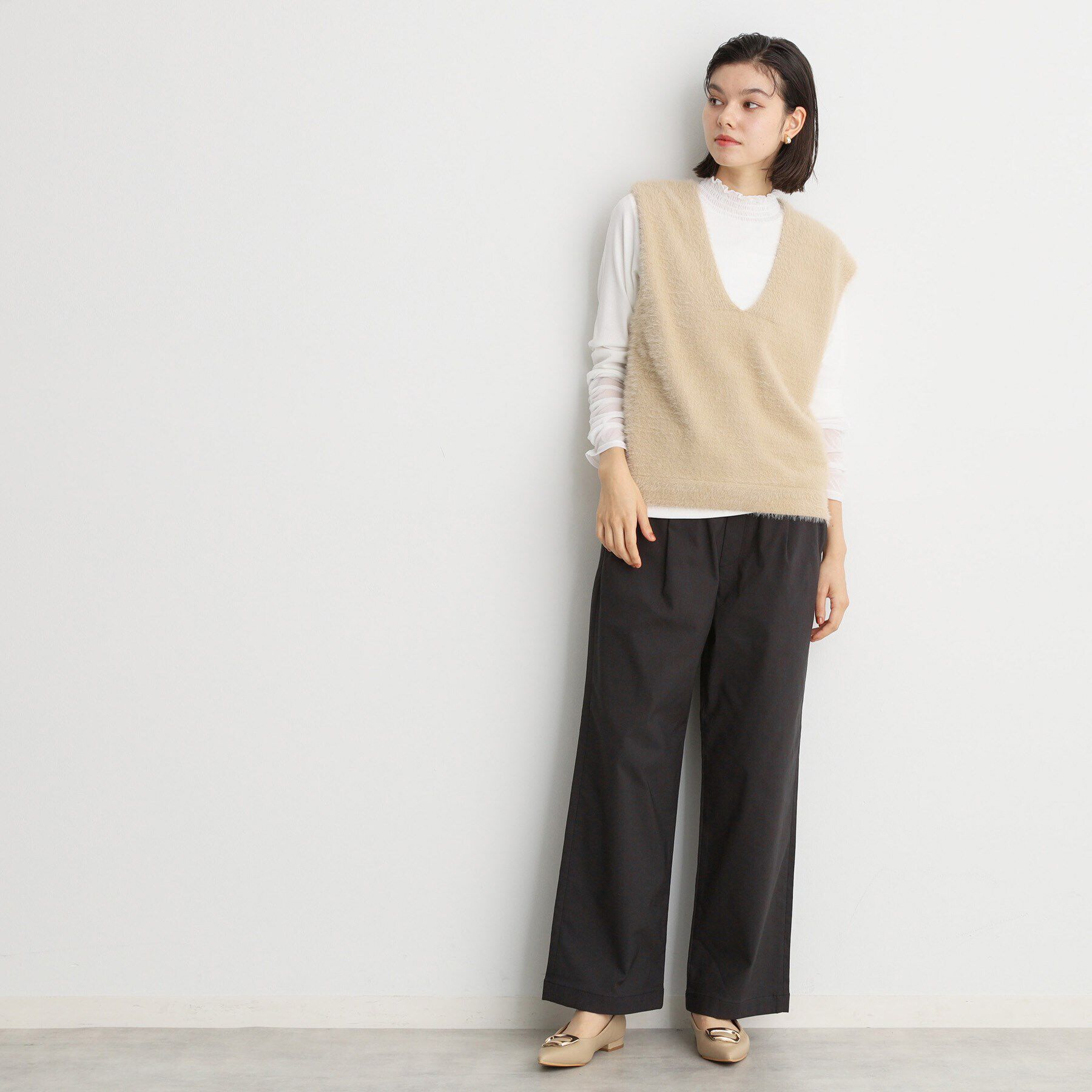 THE SHOP TK「【ラクでキレイ】ハイパーストレッチ裏起毛ワイドパンツ/洗える」|その他|