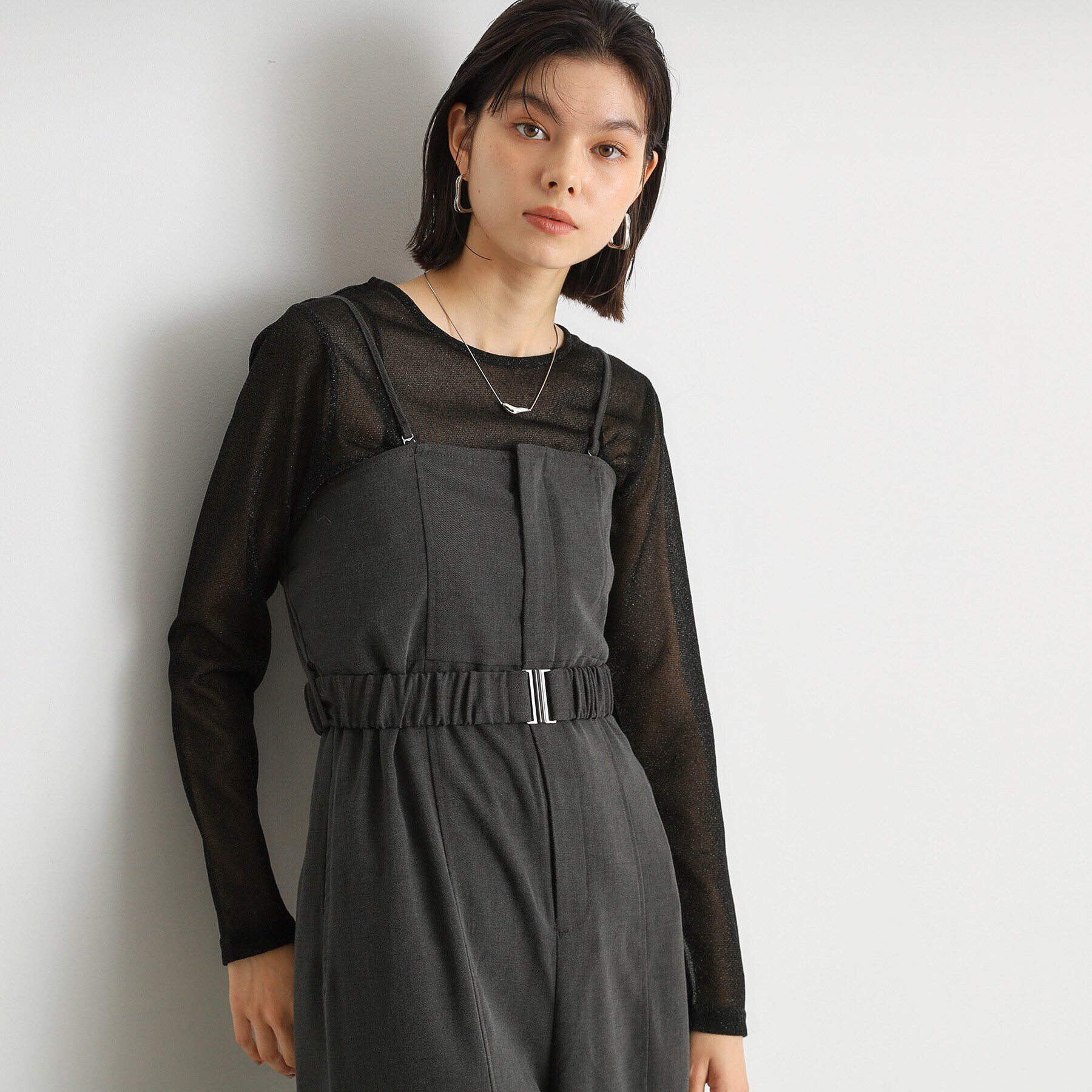 THE SHOP TK「ベルト付きベアサロペット」|オールインワン|