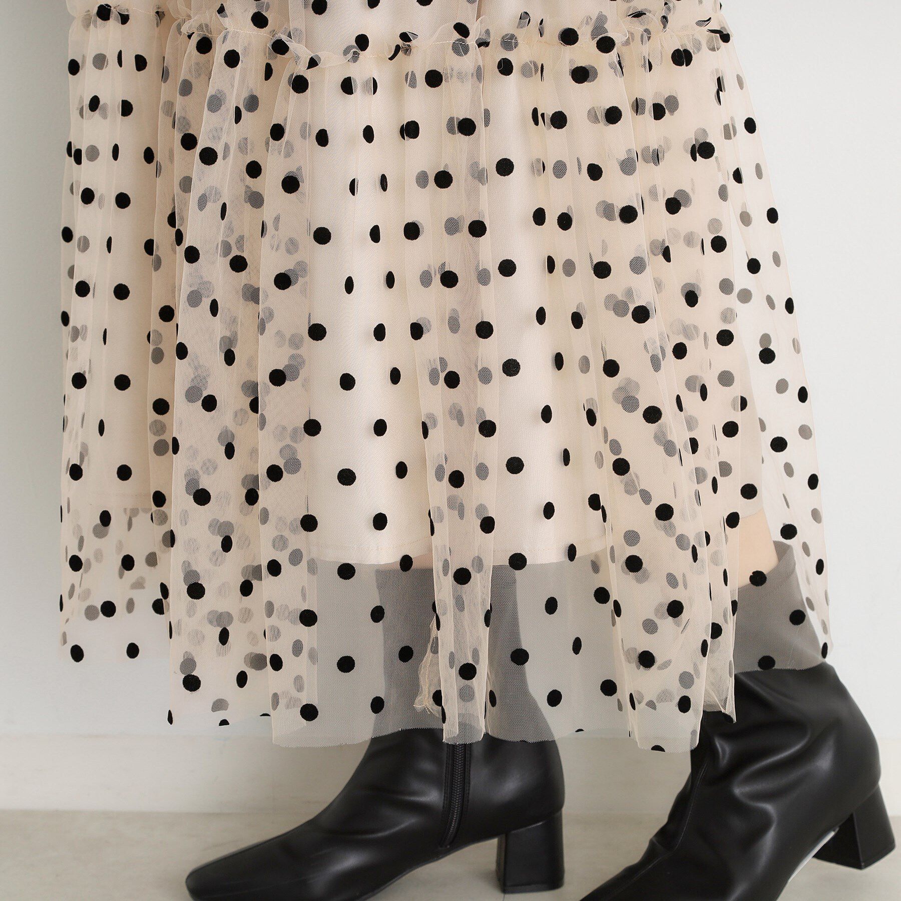 THE SHOP TK「チュールドットスカート【洗える】」|スカート|