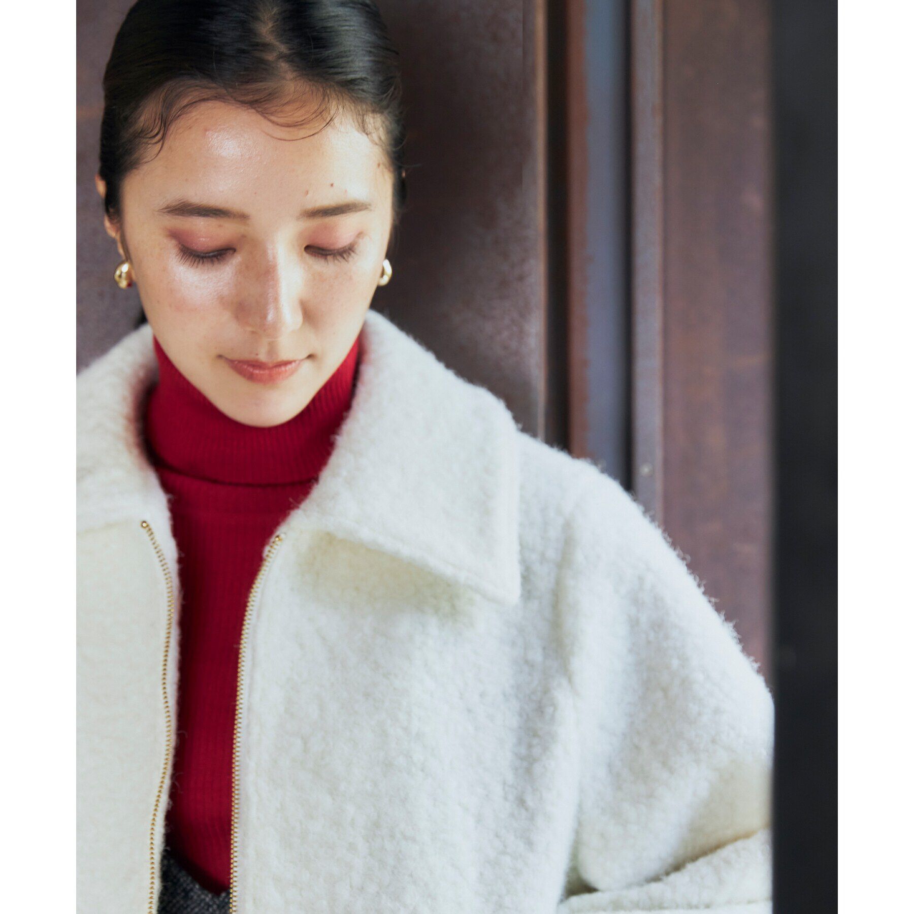 THE SHOP TK「【＠BAILA掲載】ビックカラー袖ボリュームジャケット/洗えるアウター」|ブルゾン・スタジャン|