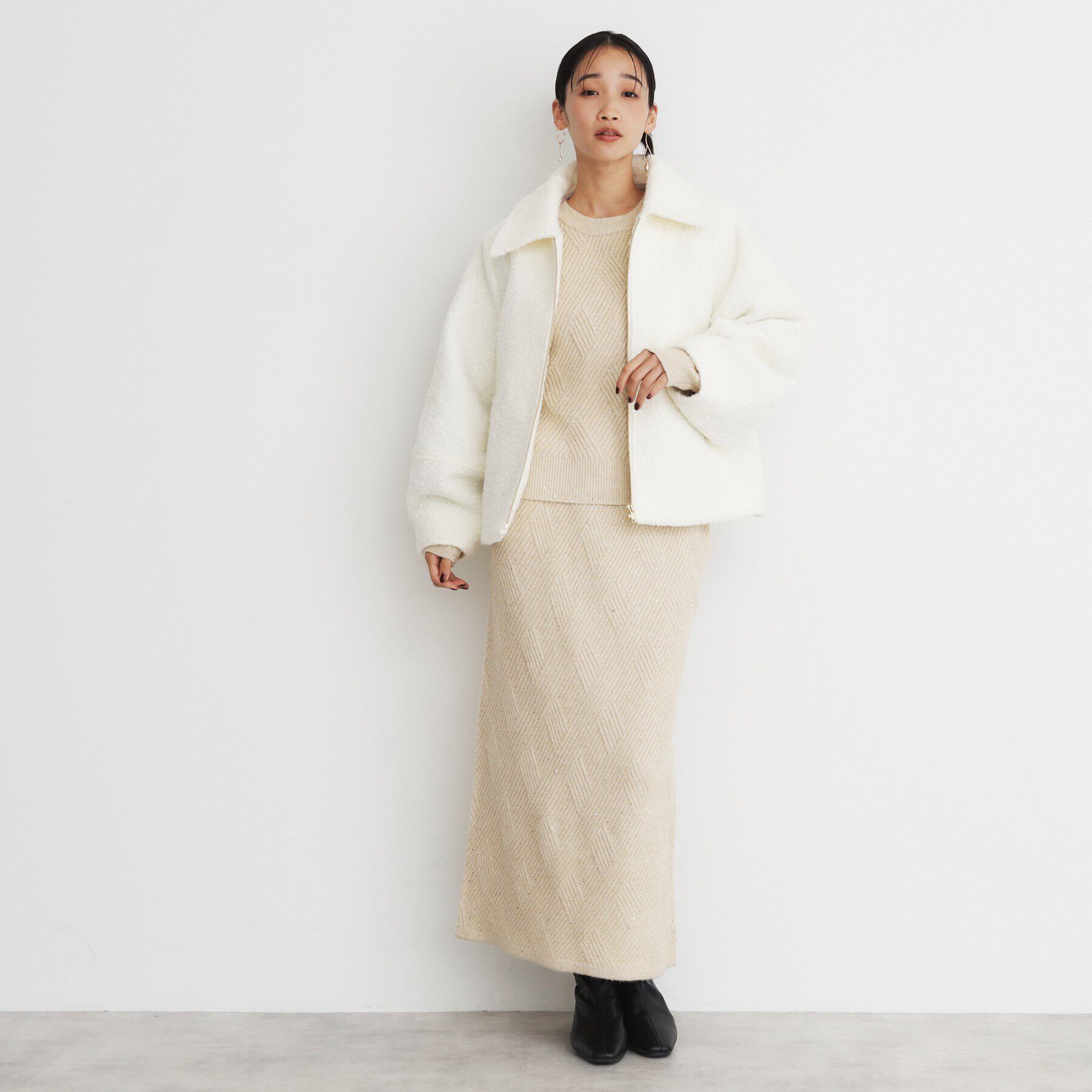 THE SHOP TK「【＠BAILA掲載】ビックカラー袖ボリュームジャケット/洗えるアウター」|ブルゾン・スタジャン|