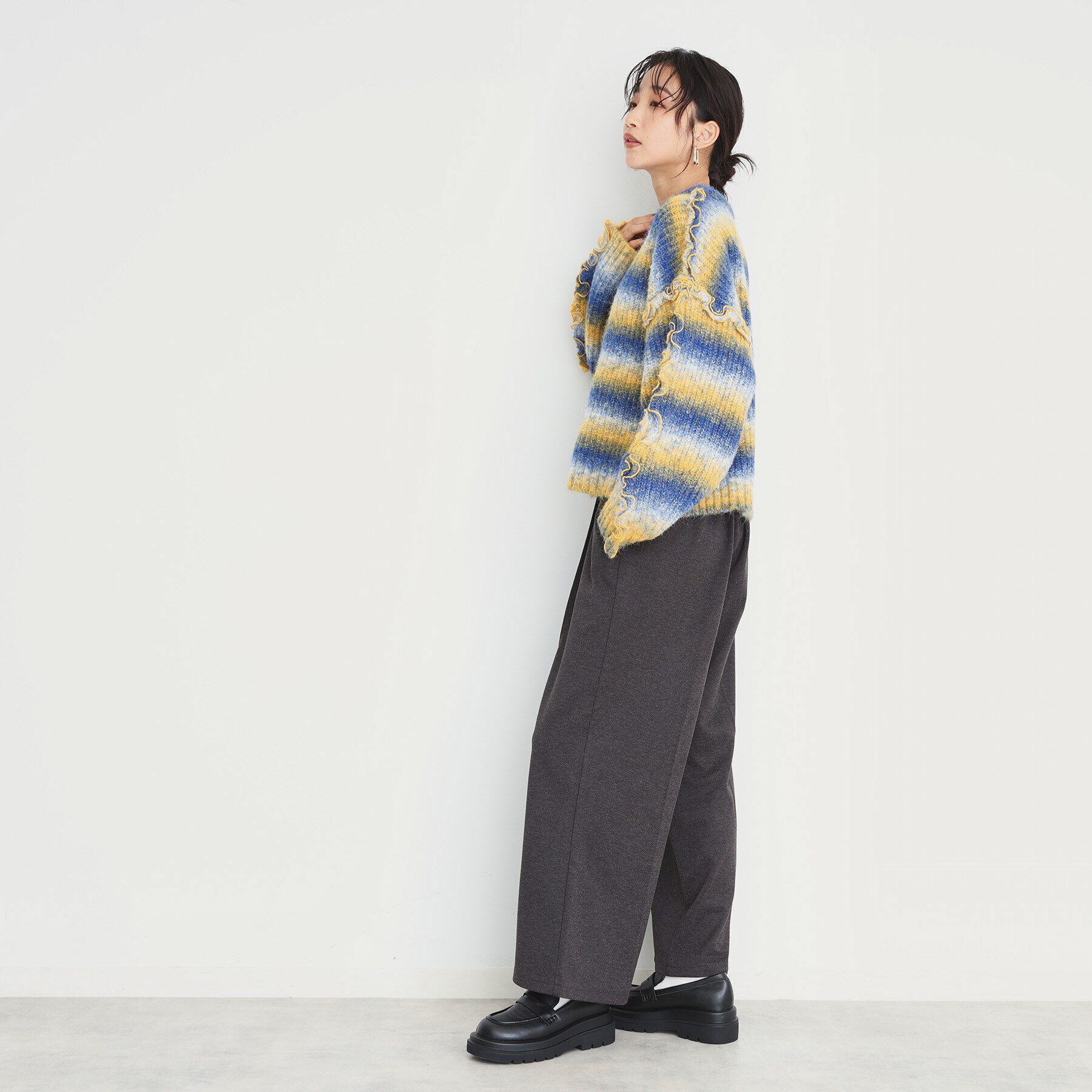 THE SHOP TK「袖フリルグラデーション【洗えるニット】」|ニット・セーター|