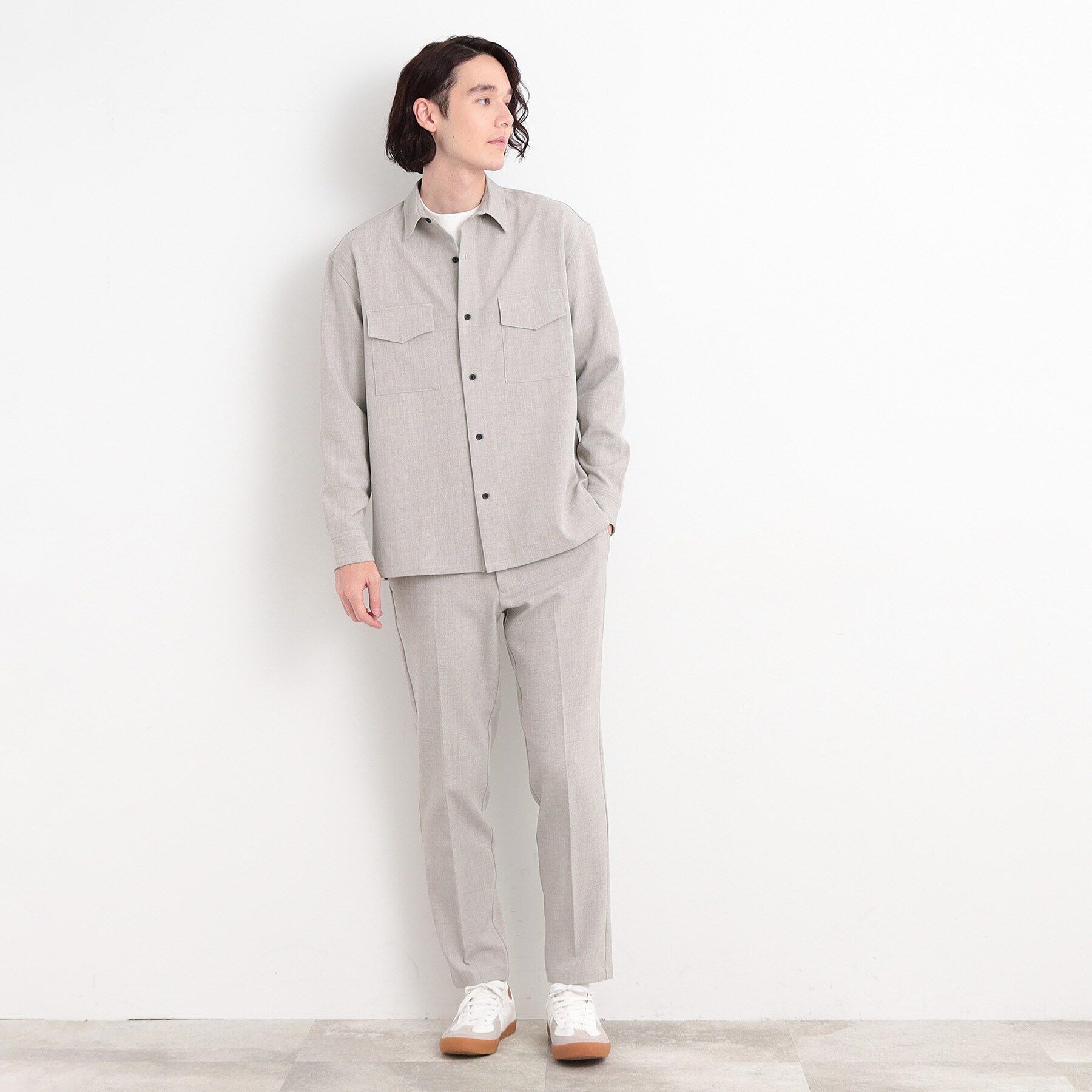 THE SHOP TK「【CAVIAN/キャビアン】リサイクルシャークスキンダブルフラップシャツ セットアップ可」|シャツ・ブラウス|