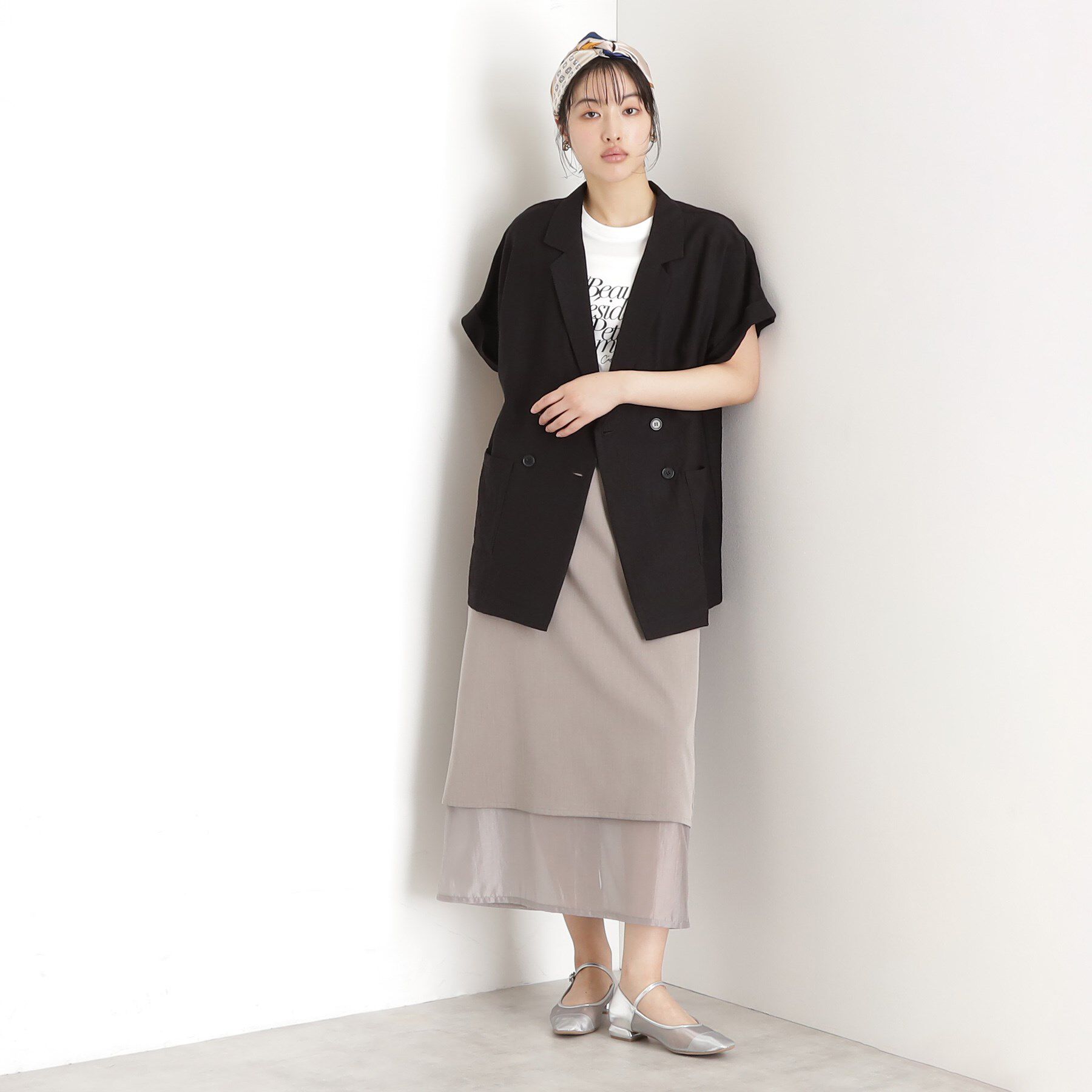 THE SHOP TK「リネン混半袖テーラージャケット【洗える/セットアップ可】」|テーラードジャケット|