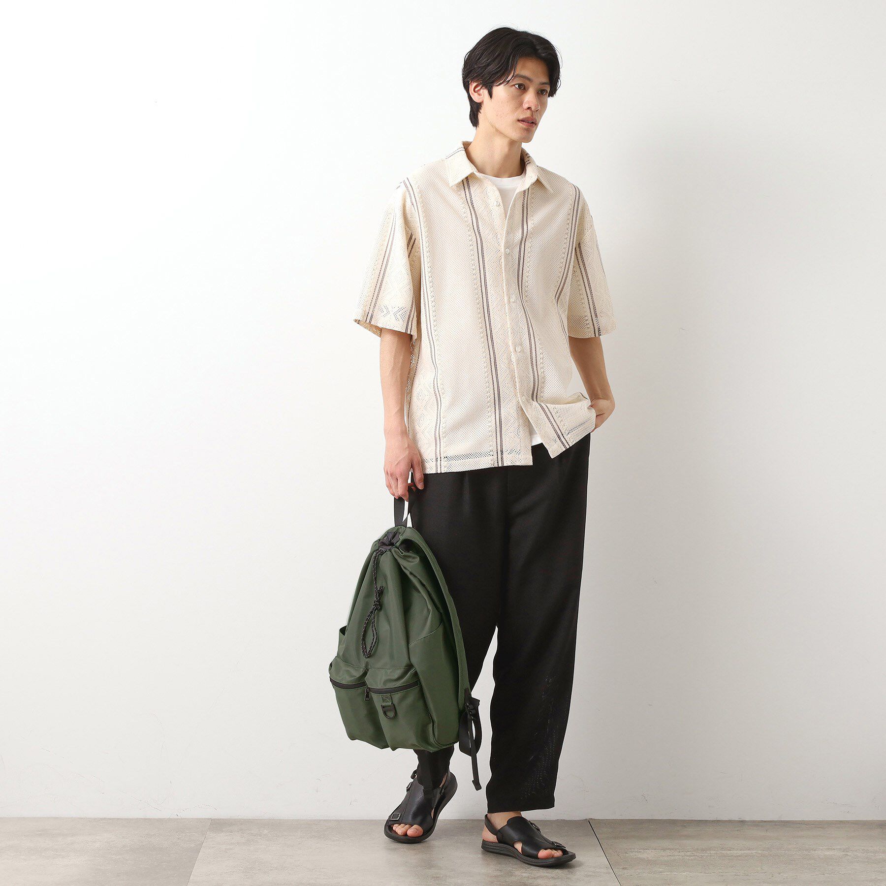 THE SHOP TK「ダブルポケット巾着バック ／ ナップサック」|リュック|