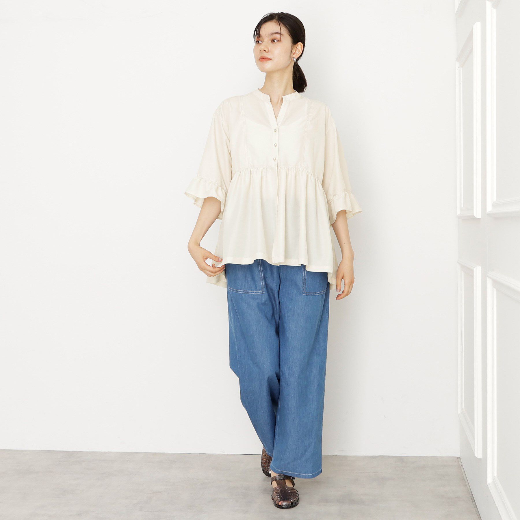 THE SHOP TK「フリルチュニックブラウス【洗濯機OK】」|シャツ・ブラウス|