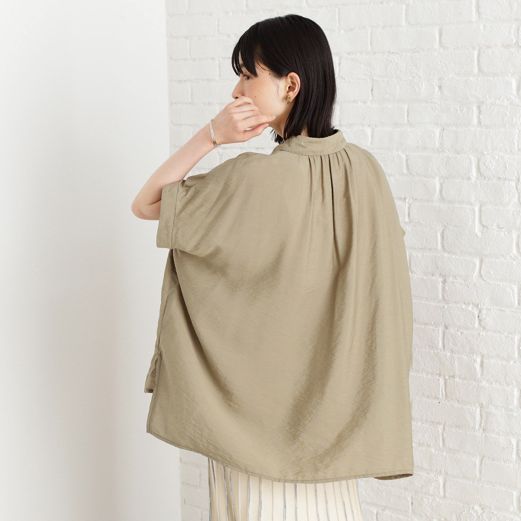 THE SHOP TK「ギャザーボリュームシャツ【洗濯機OK】」|シャツ・ブラウス|