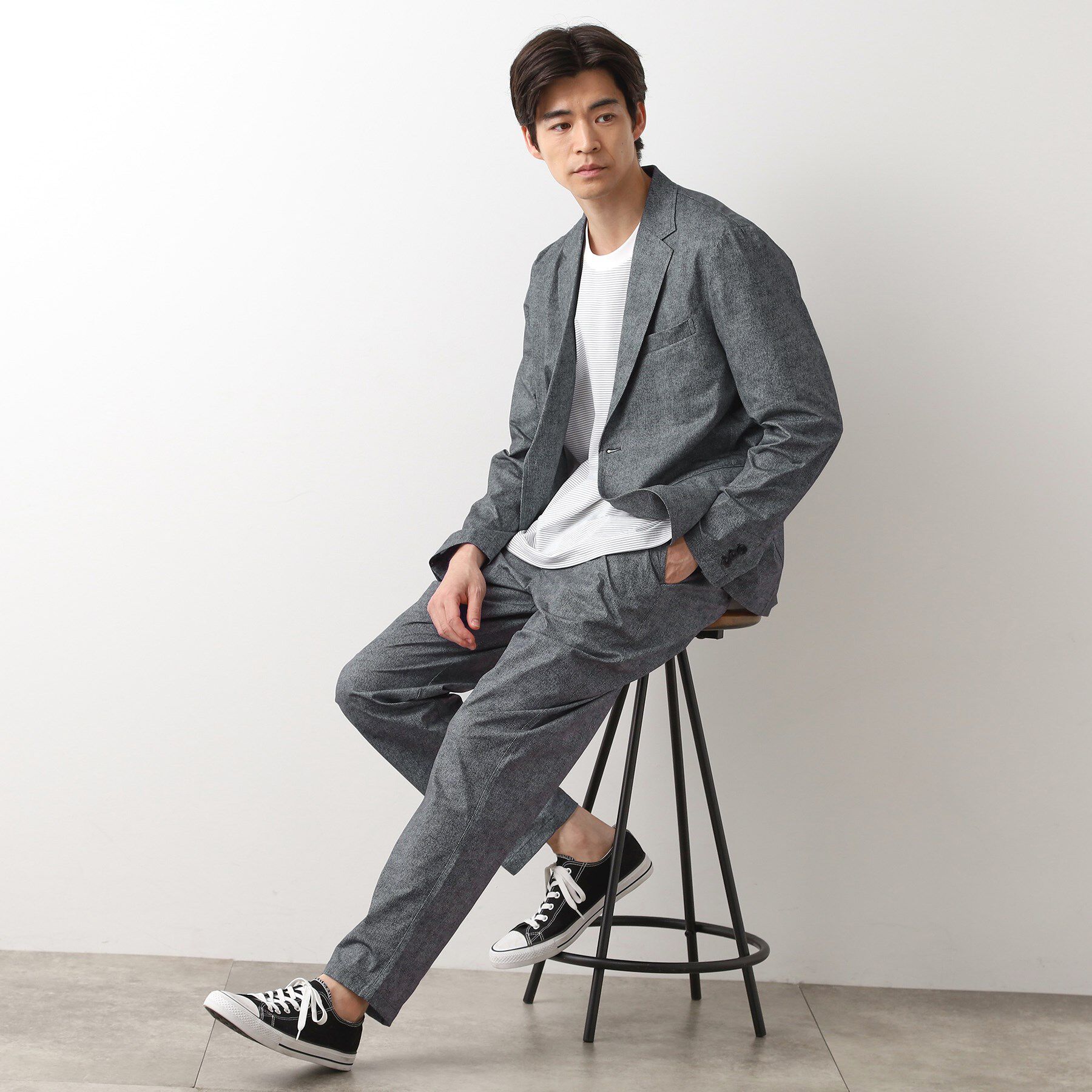 THE SHOP TK「スマートムーブメッシュバーズアイジャケット【軽量/洗濯機OK/セットアップ可】」|テーラードジャケット|