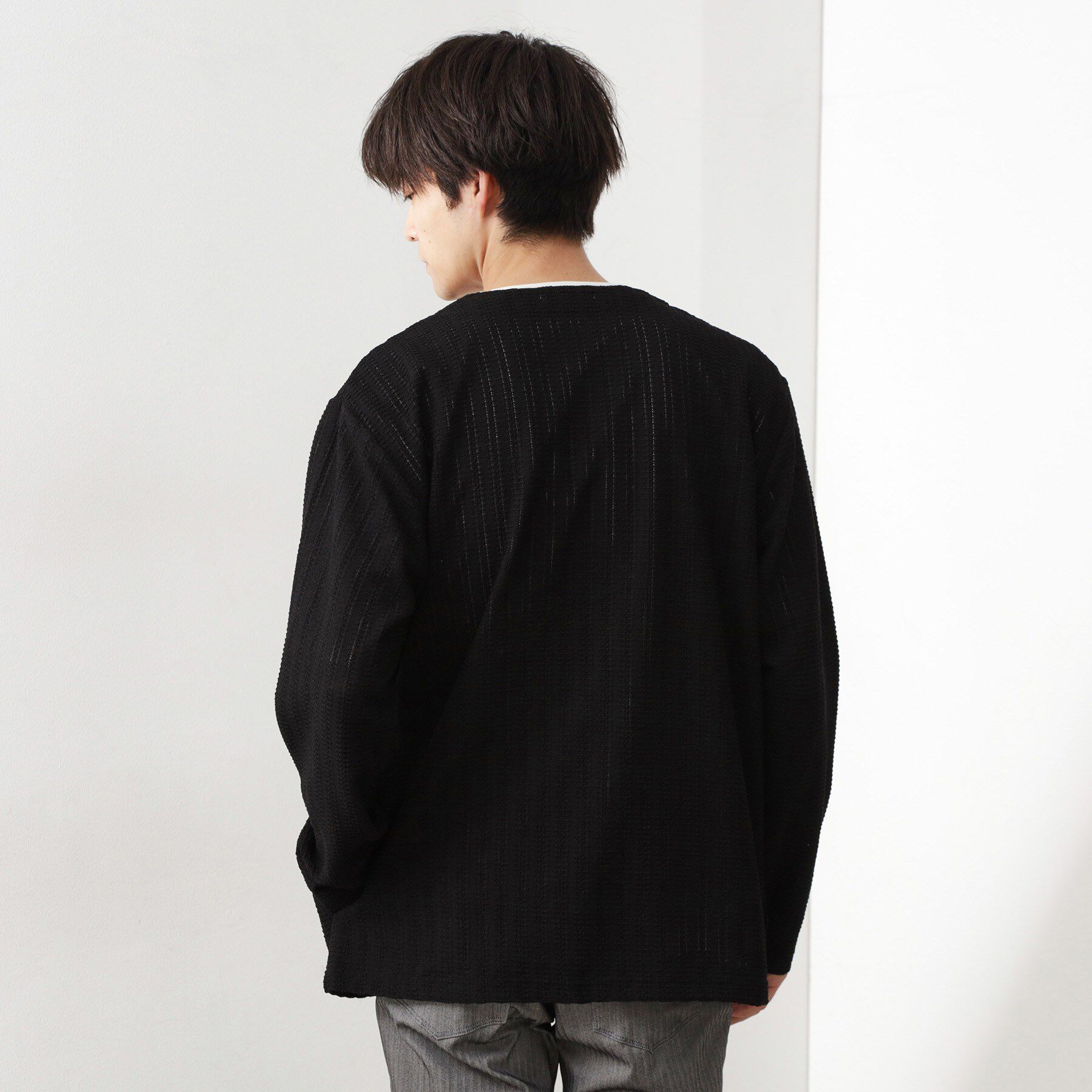 THE SHOP TK「【セットでお買い得！！】長袖カーディガン＋半袖Tシャツ　洗濯機OK/吸水速乾(Tシャツのみ)」|カーディガン|