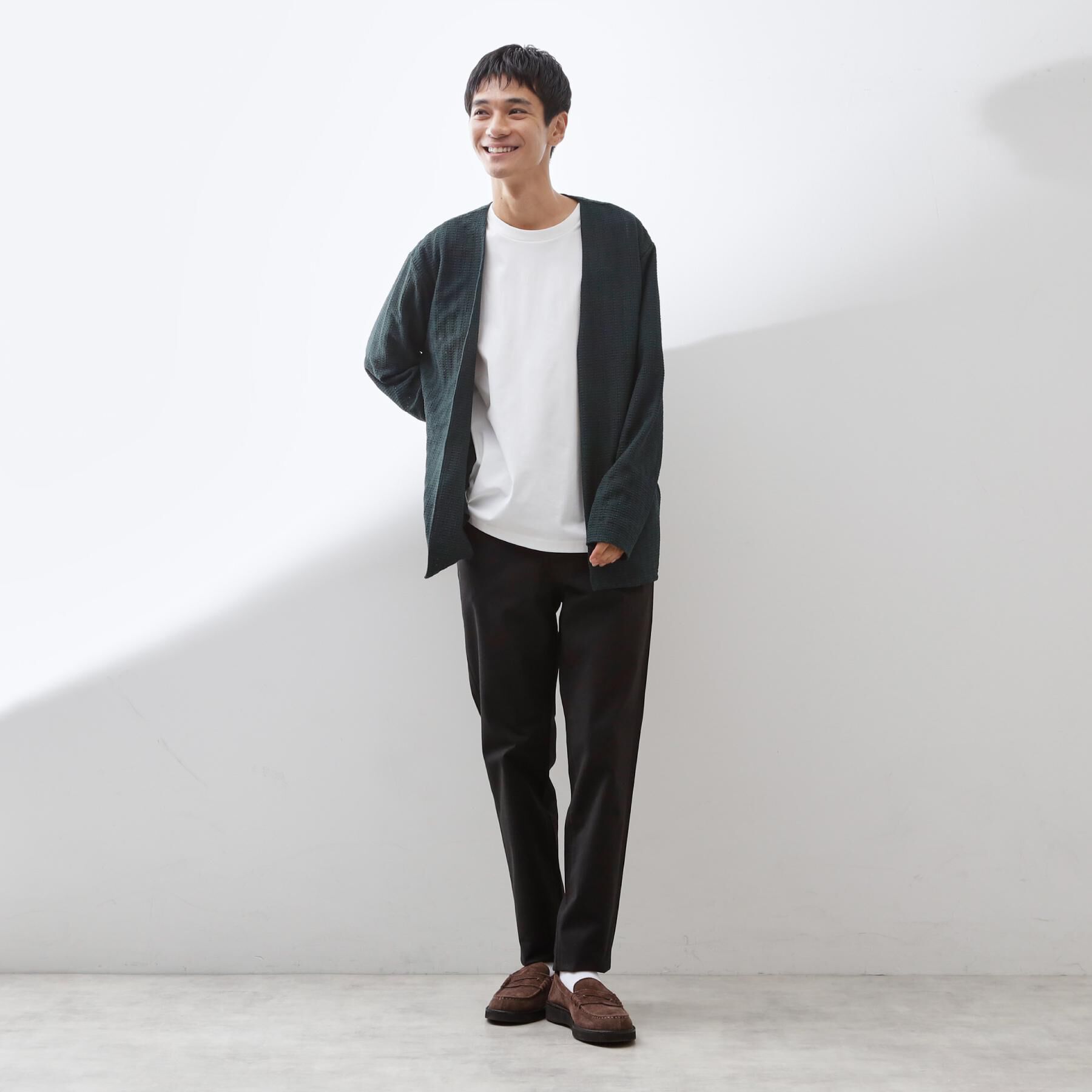 THE SHOP TK「【セットでお買い得！！】長袖カーディガン＋半袖Tシャツ　洗濯機OK/吸水速乾(Tシャツのみ)」|カーディガン|