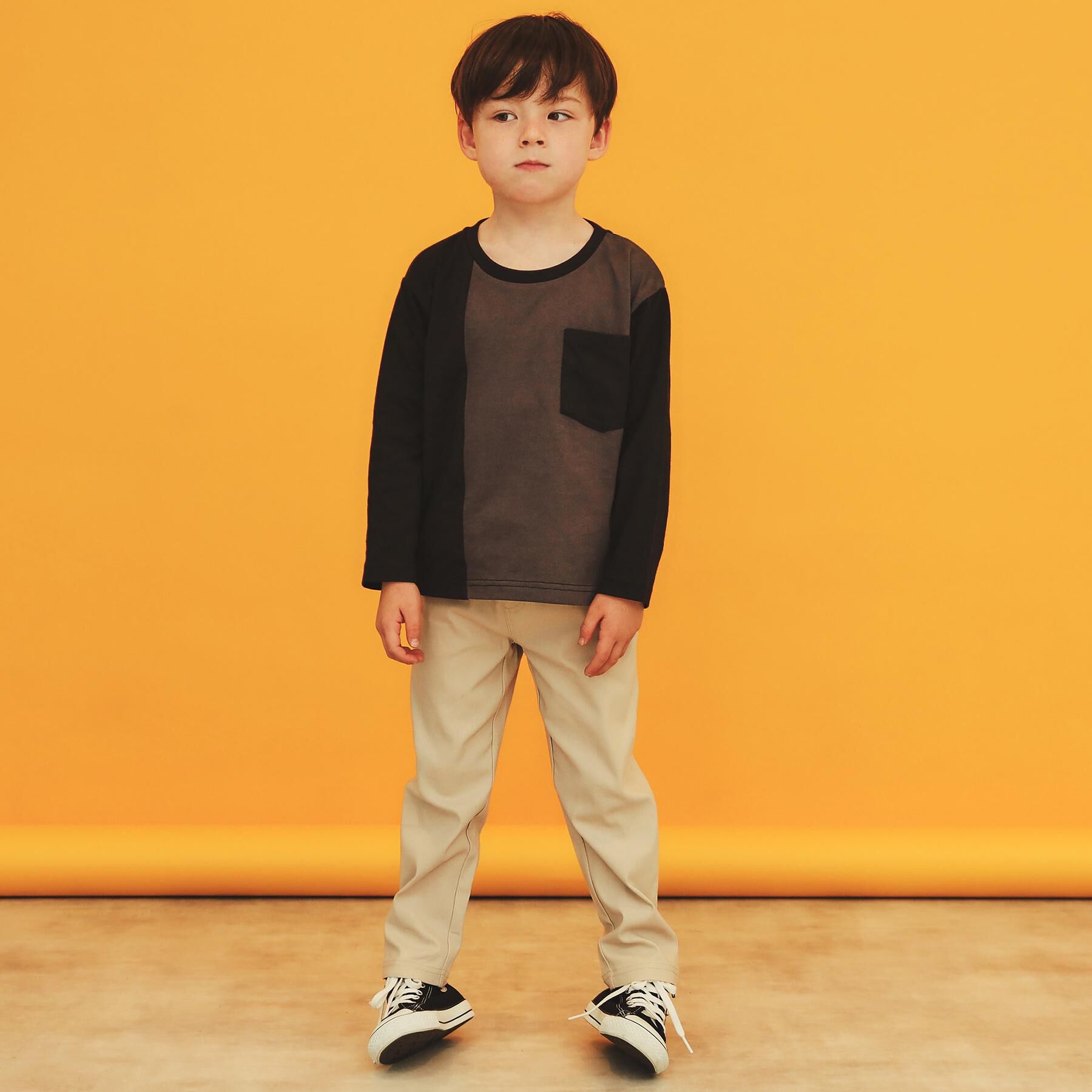 THE SHOP TK「【110-160/洗濯機OK】切り替え長袖Tシャツ」|Tシャツ・カットソー|