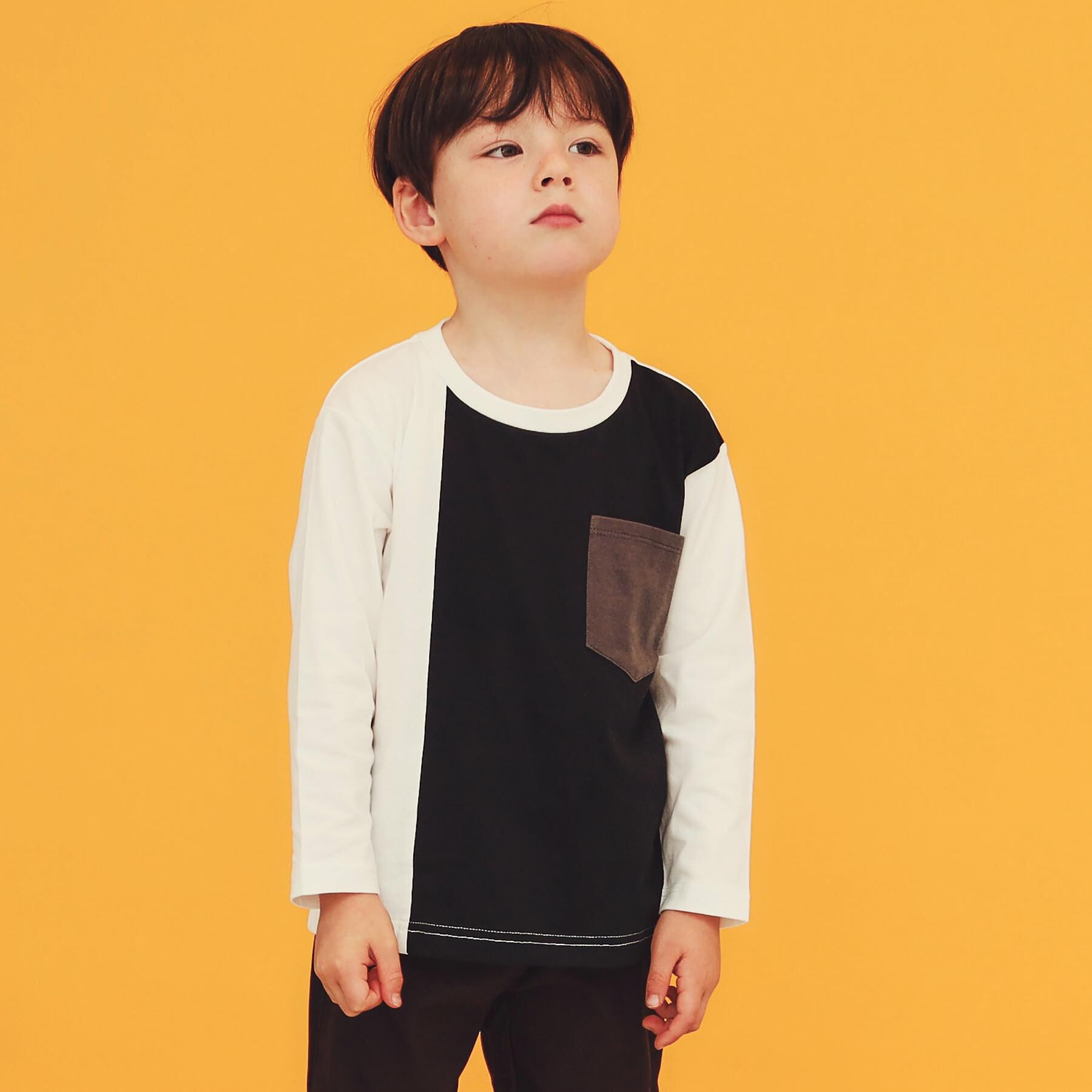 THE SHOP TK「【110-160/洗濯機OK】切り替え長袖Tシャツ」|Tシャツ・カットソー|