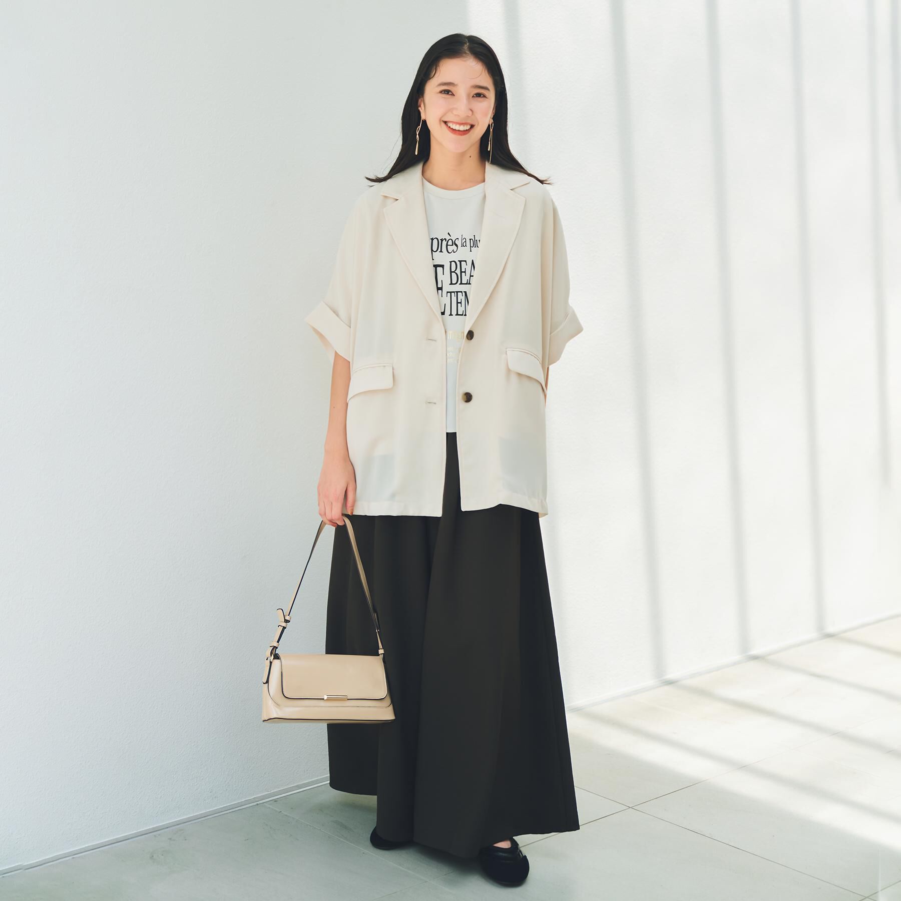 THE SHOP TK「ドルマン半袖ジャケット【洗える】」|テーラードジャケット|