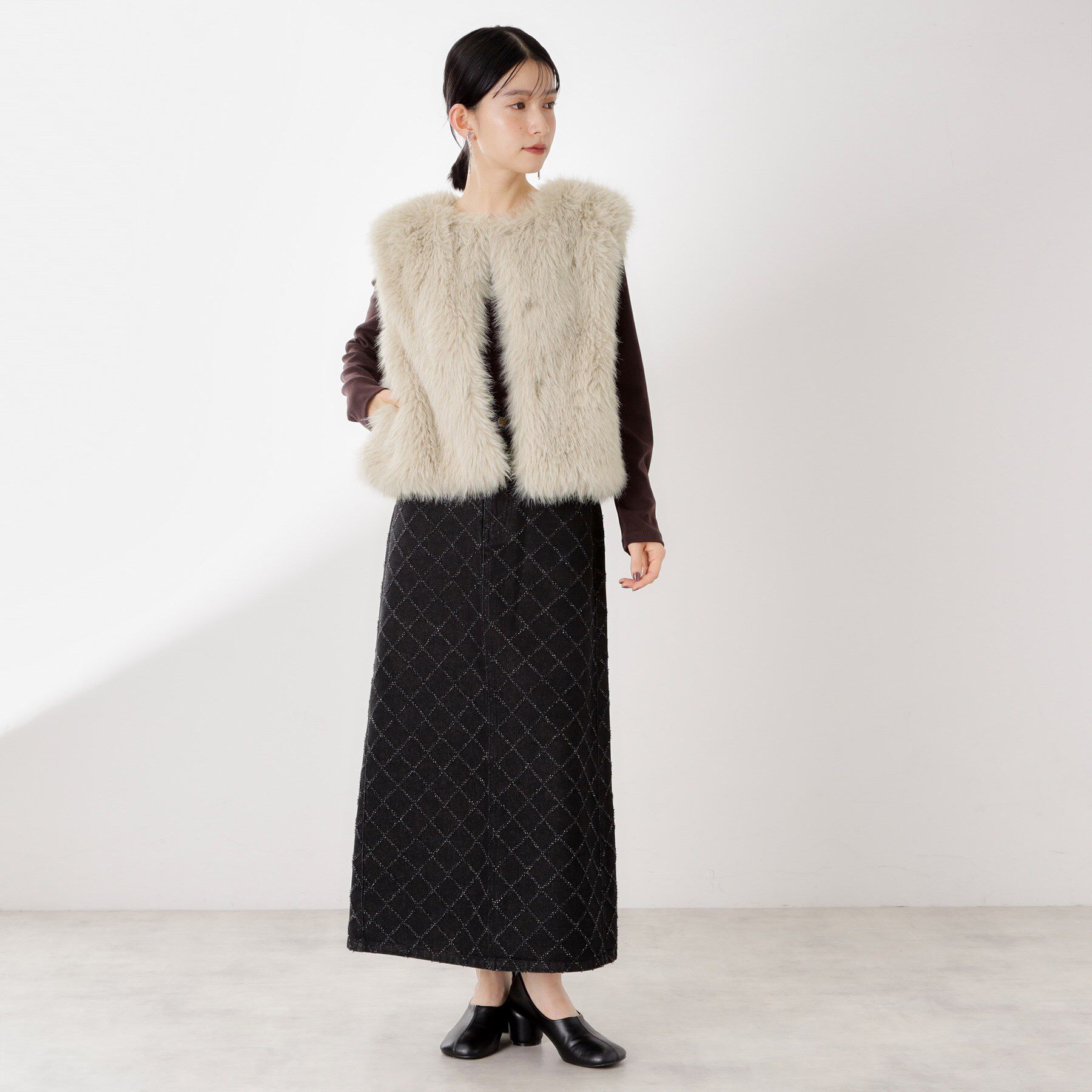 THE SHOP TK「フェイクファーベスト」|ベスト・ジレ|