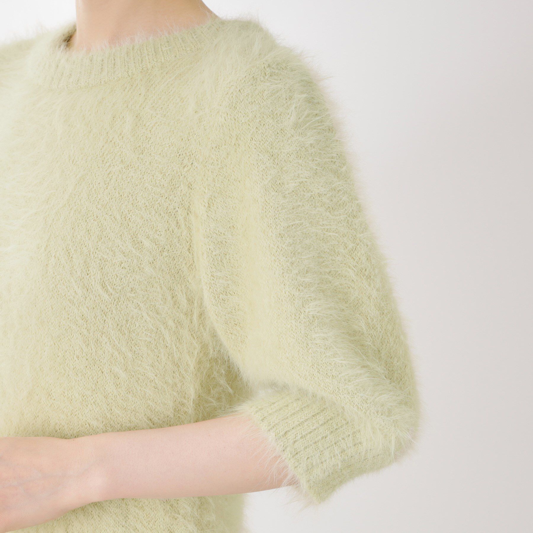 THE SHOP TK「【大人の魅力引き出す】5分袖フェザーニット/洗える」|ニット・セーター|