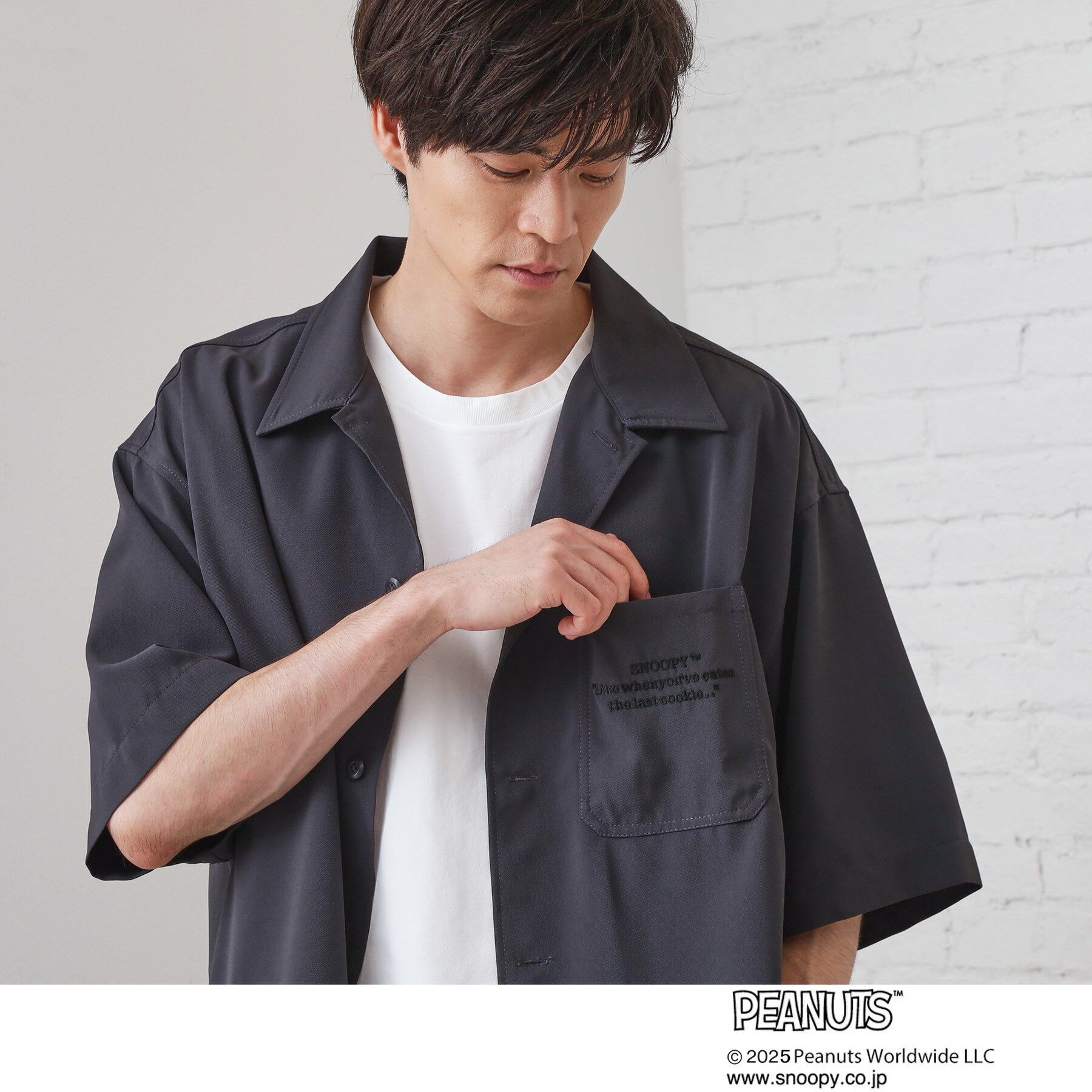 THE SHOP TK「Peanuts スヌーピー 5分袖シャツ」|シャツ・ブラウス|