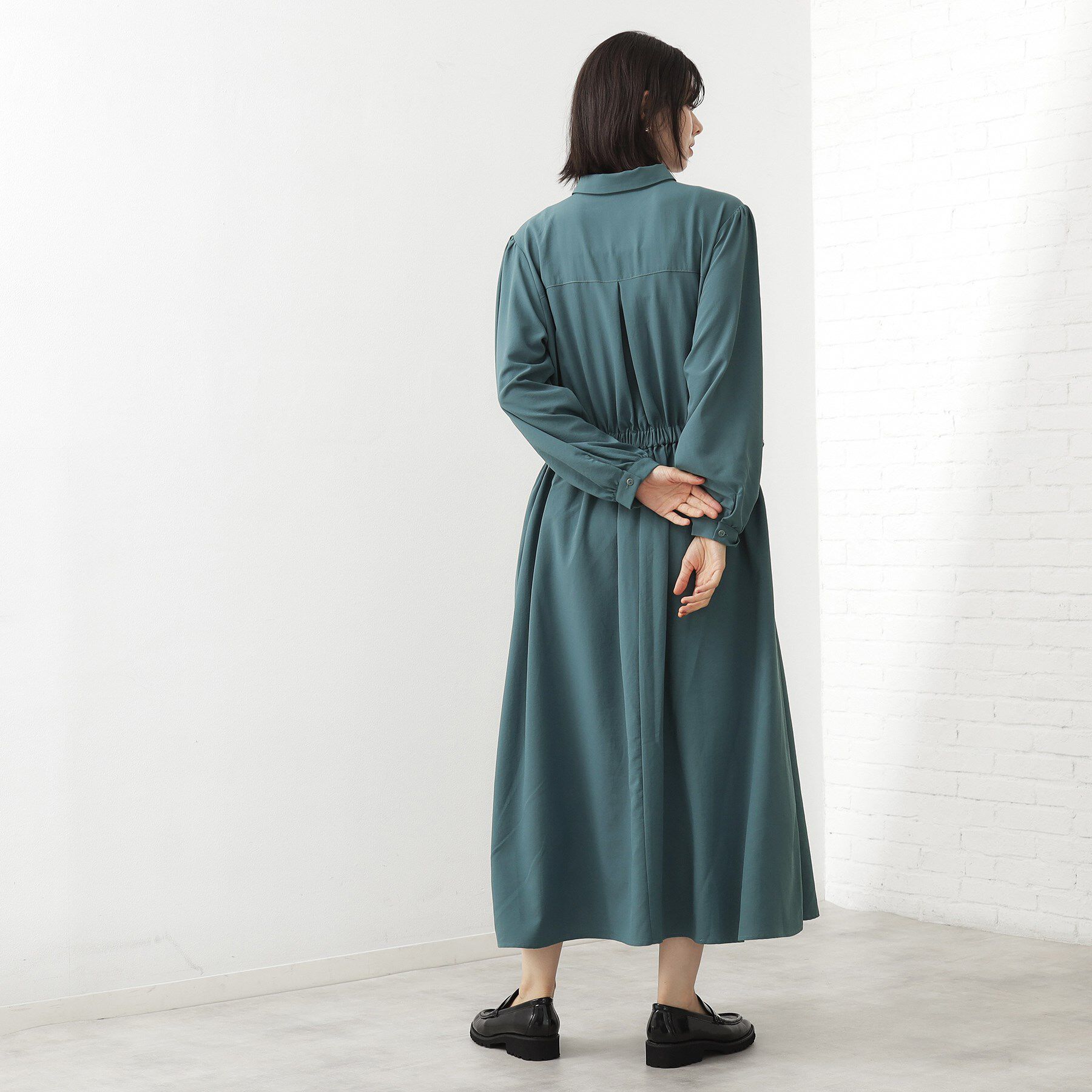 THE SHOP TK「【春まで着られる】フィット＆フレア長袖ワンピース」|ワンピース|