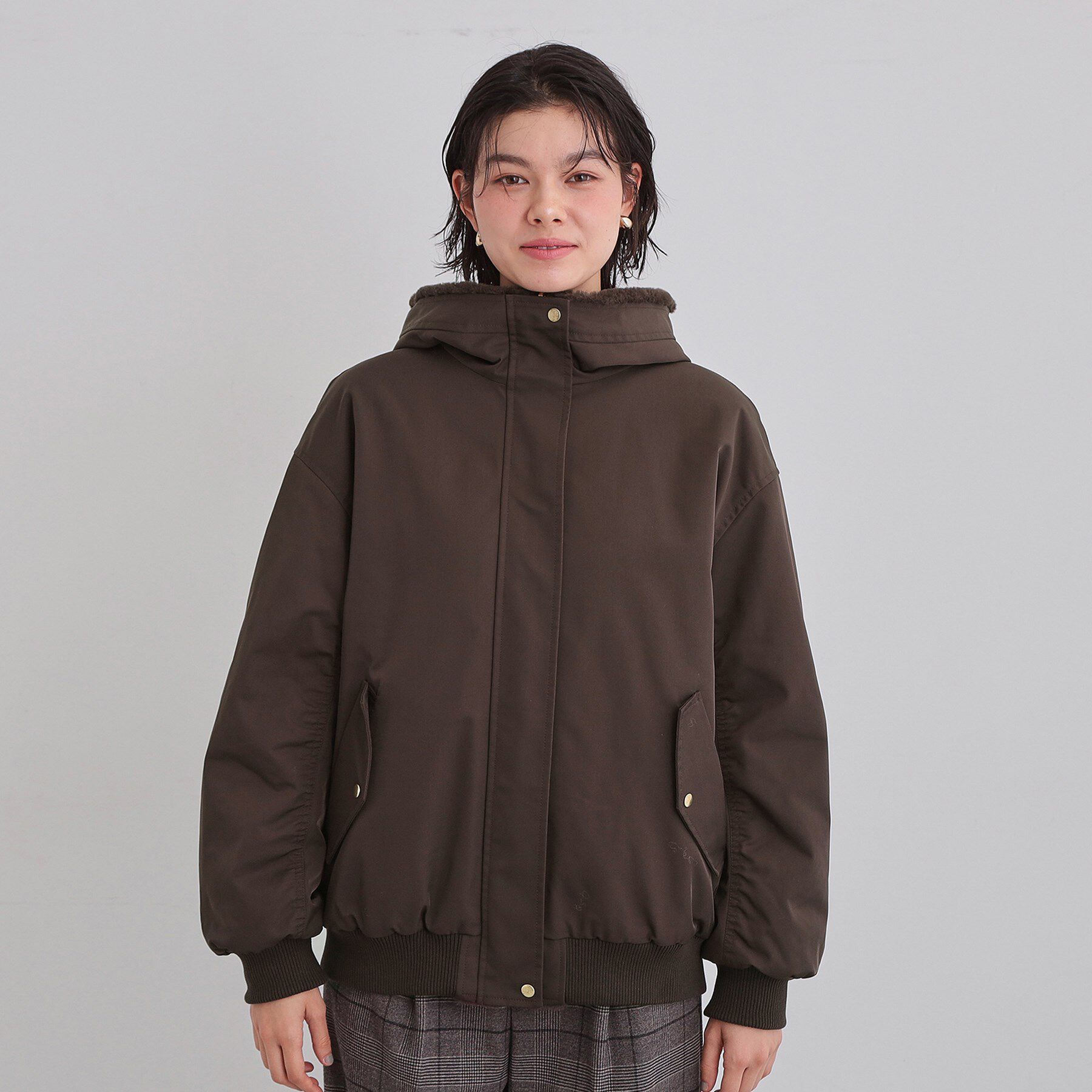 THE SHOP TK「【2WAY/洗える】リバーシブル フェイクファーブルゾン」|ブルゾン・スタジャン|