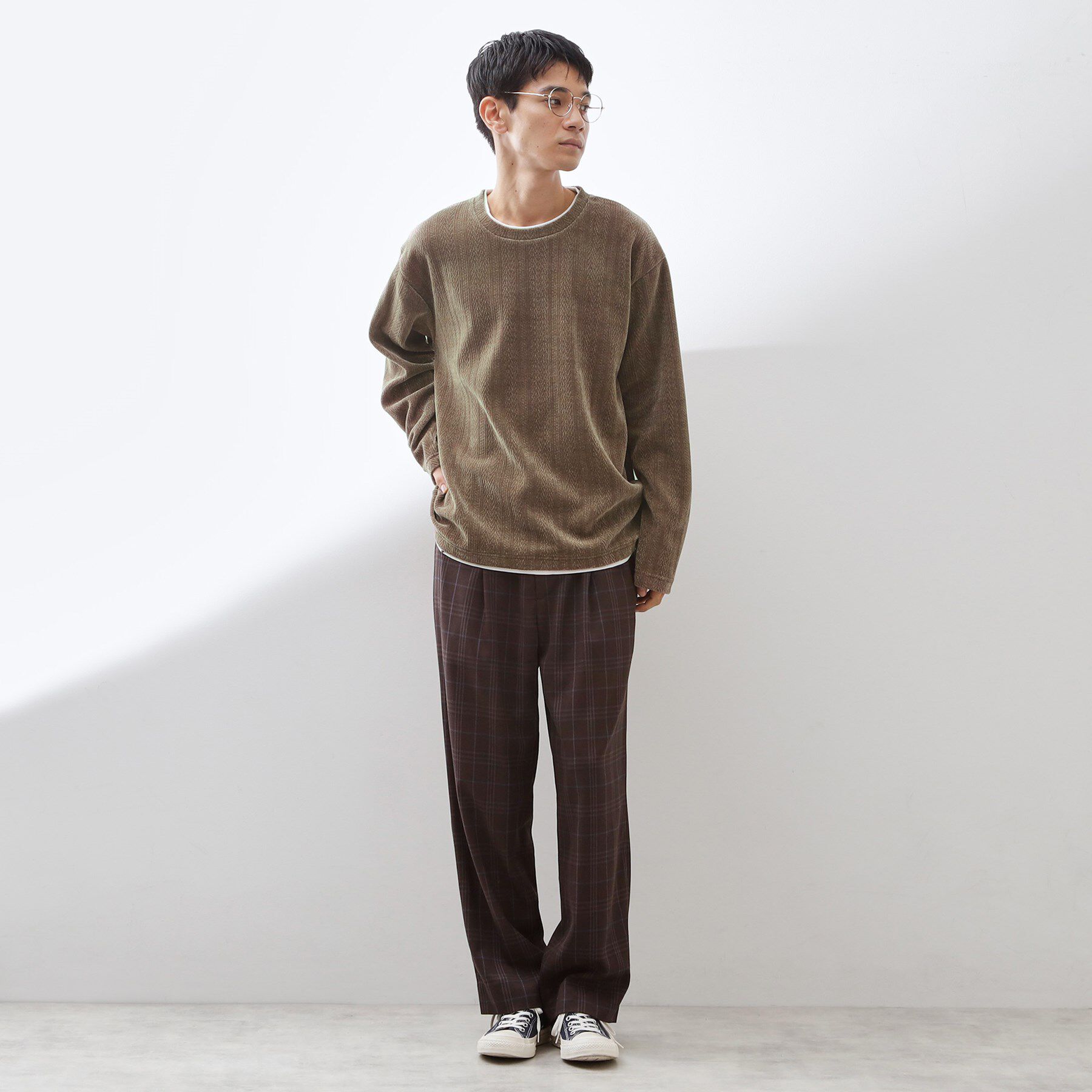 THE SHOP TK「【心地良い、滑らかさ】レイヤード風ケーブル ニットソー 【洗濯機OK】」|Tシャツ・カットソー|