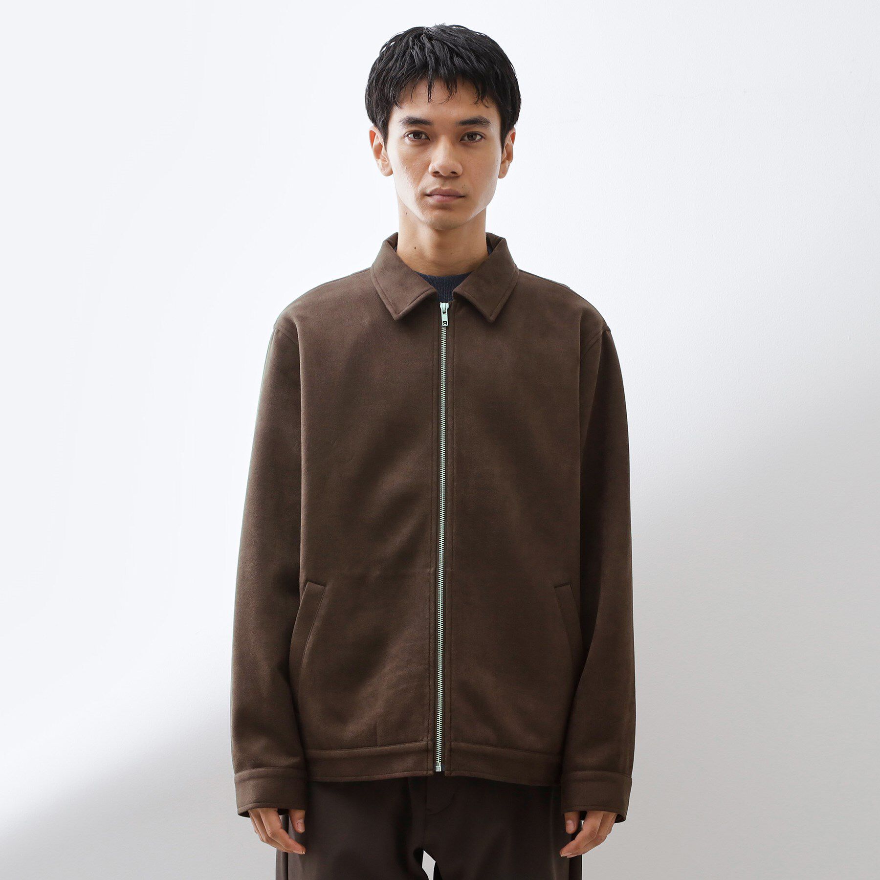 THE SHOP TK「フェイクスエードジップブルゾン【手洗いOK】」|ブルゾン・スタジャン|