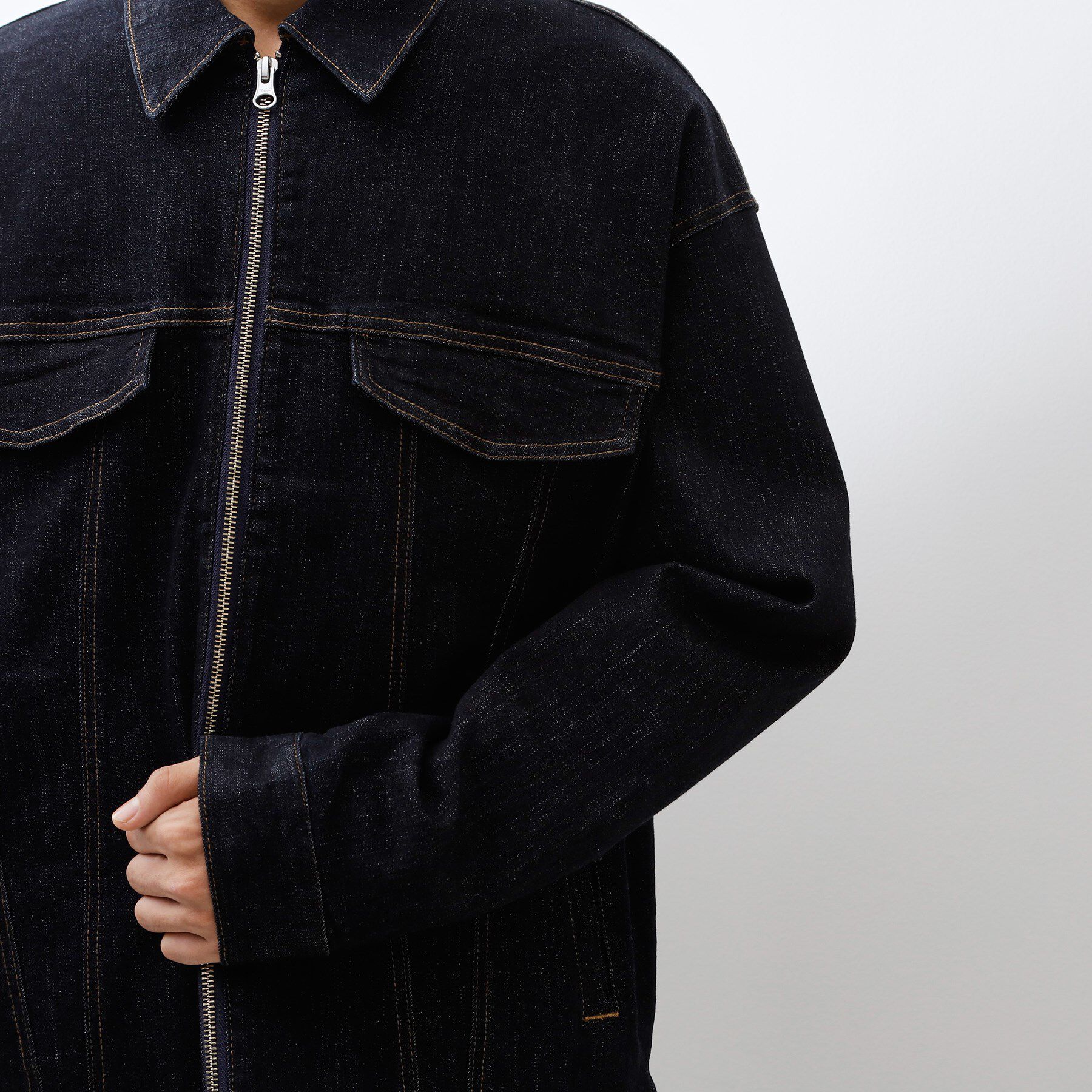 THE SHOP TK「コットンデニムブルゾン 【セットアップ可】」|デニムジャケット|