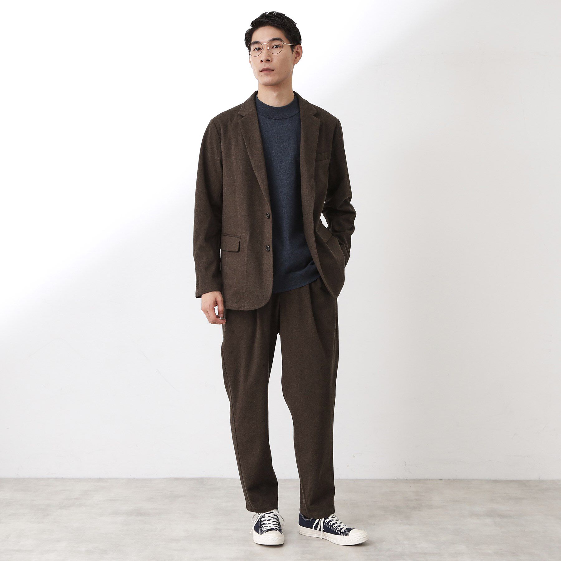 THE SHOP TK「ホームスパンジャージジャケット【セットアップ可/洗濯機OK】」|テーラードジャケット|