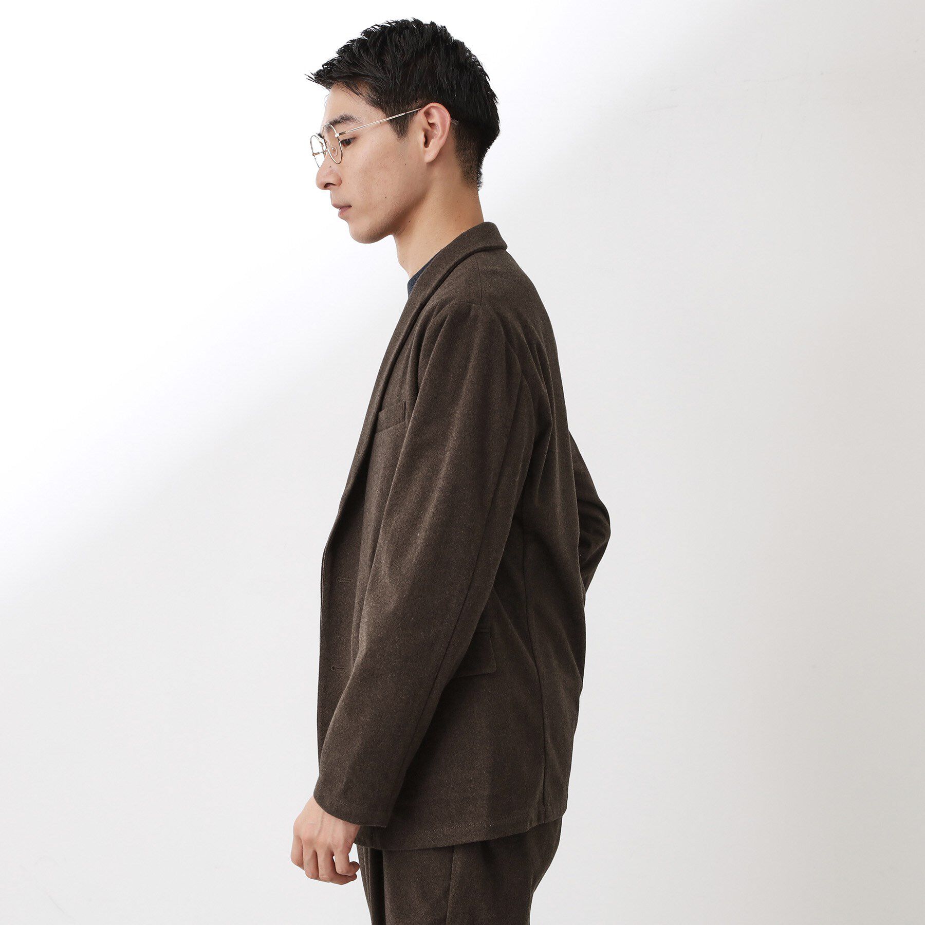 THE SHOP TK「ホームスパンジャージジャケット【セットアップ可/洗濯機OK】」|テーラードジャケット|