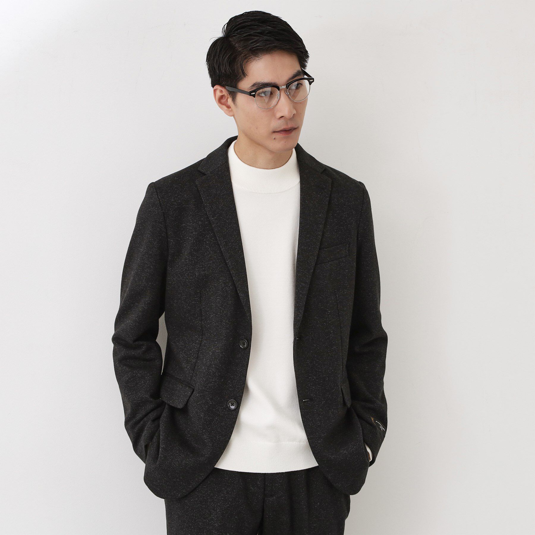 THE SHOP TK「尾州ホームスパンジャケット」|スーツ|チャコールグレー(6