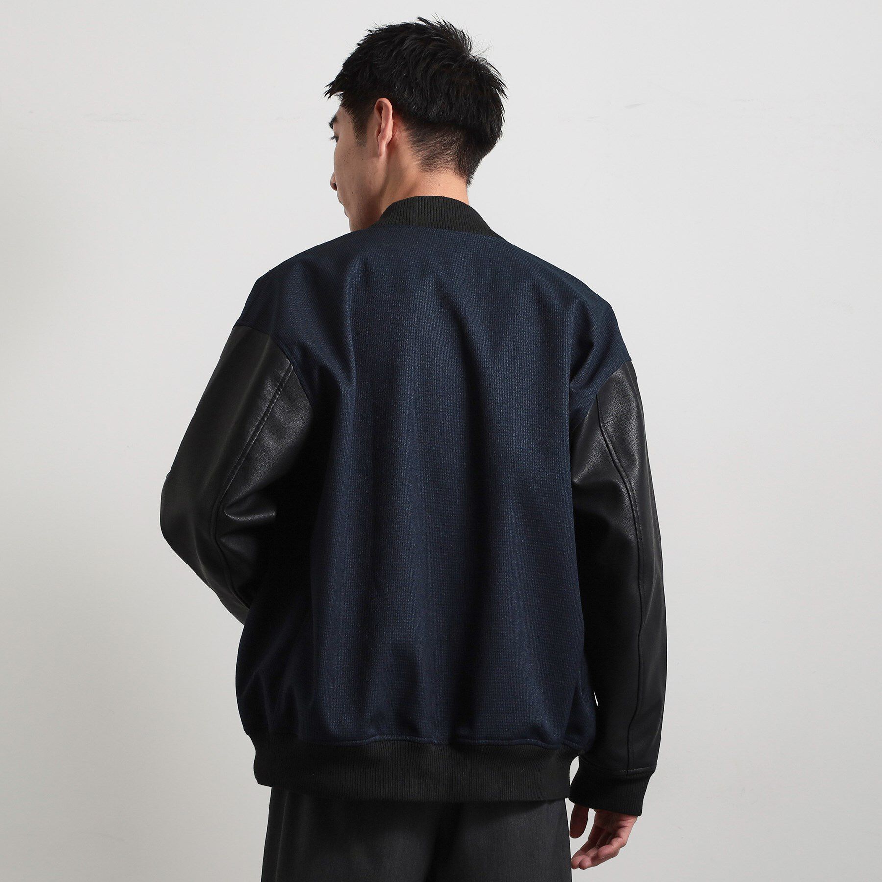 THE SHOP TK「【1ランク上の大人カジュアルに】異素材コンビ リブブルゾン」|ブルゾン・スタジャン|