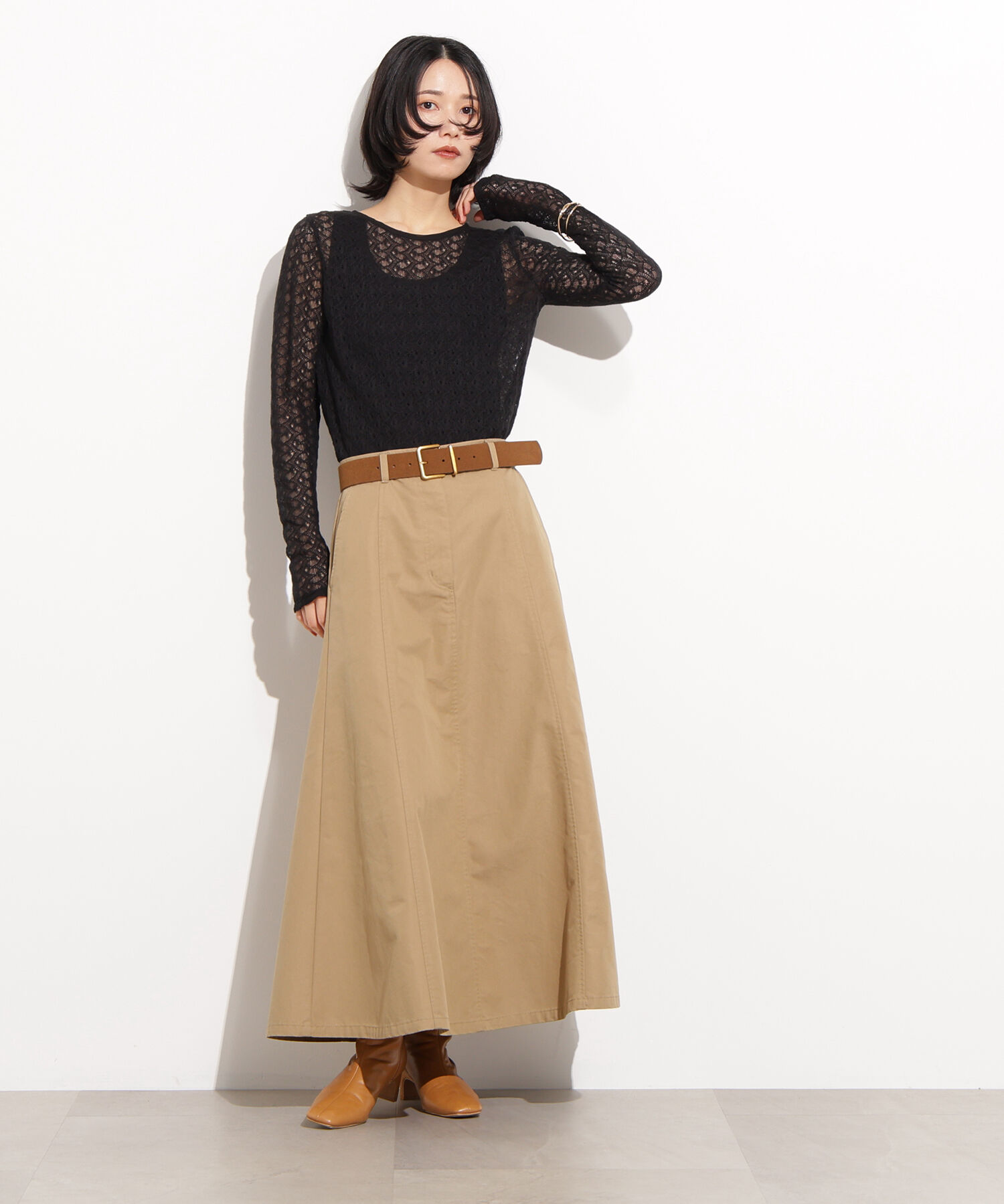  「クルーネックレースカットソー」|Tシャツ・カットソー|