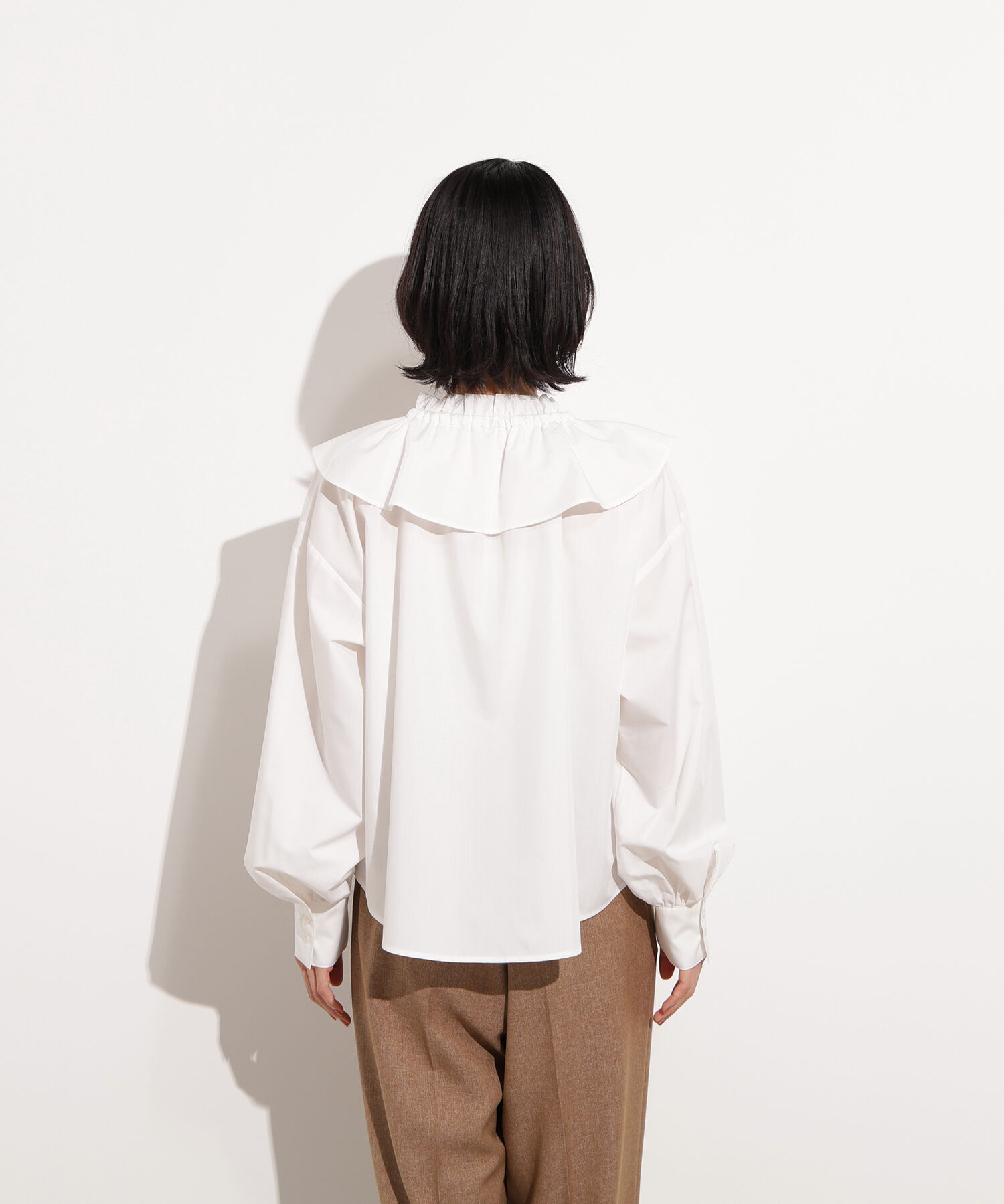  「ダブルフリルネックブラウス」|シャツ・ブラウス|