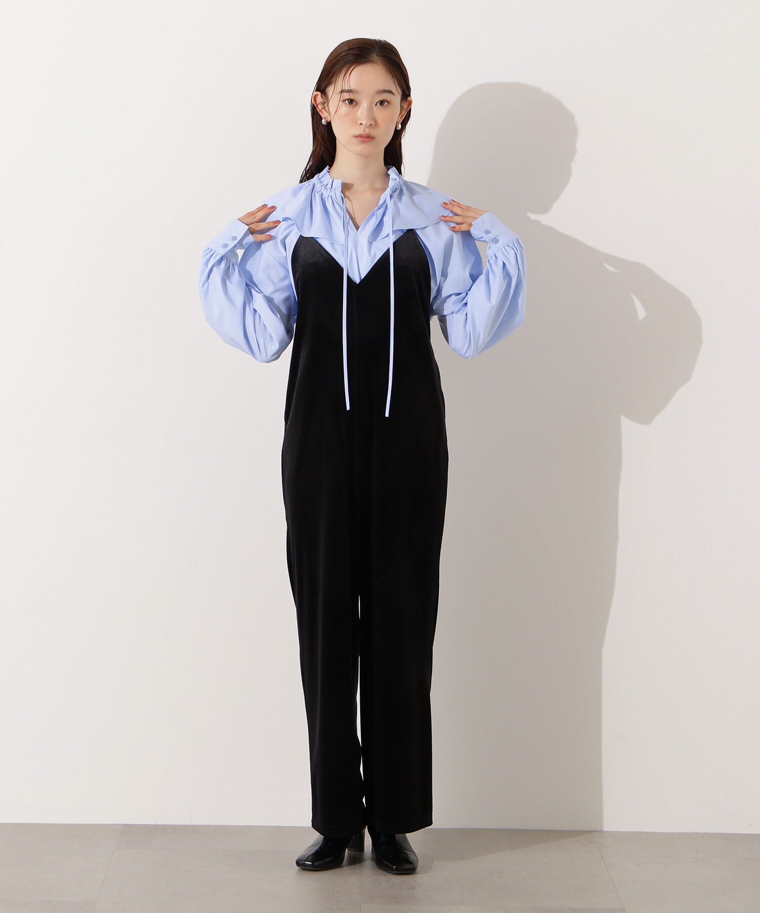  「ダブルフリルネックブラウス」|シャツ・ブラウス|