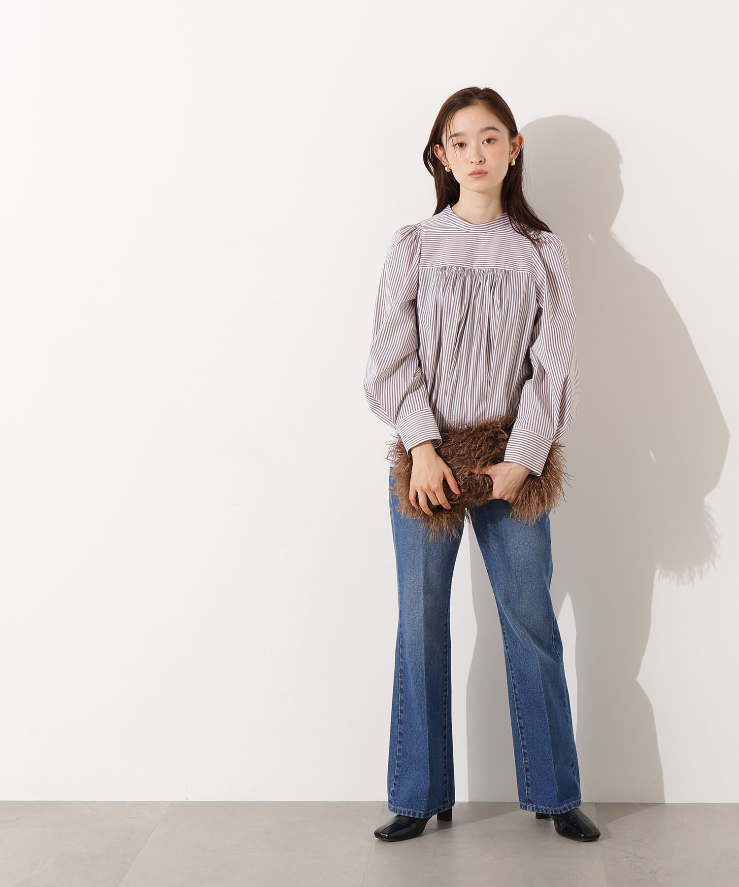  「バックリボンストライプブラウス」|シャツ・ブラウス|