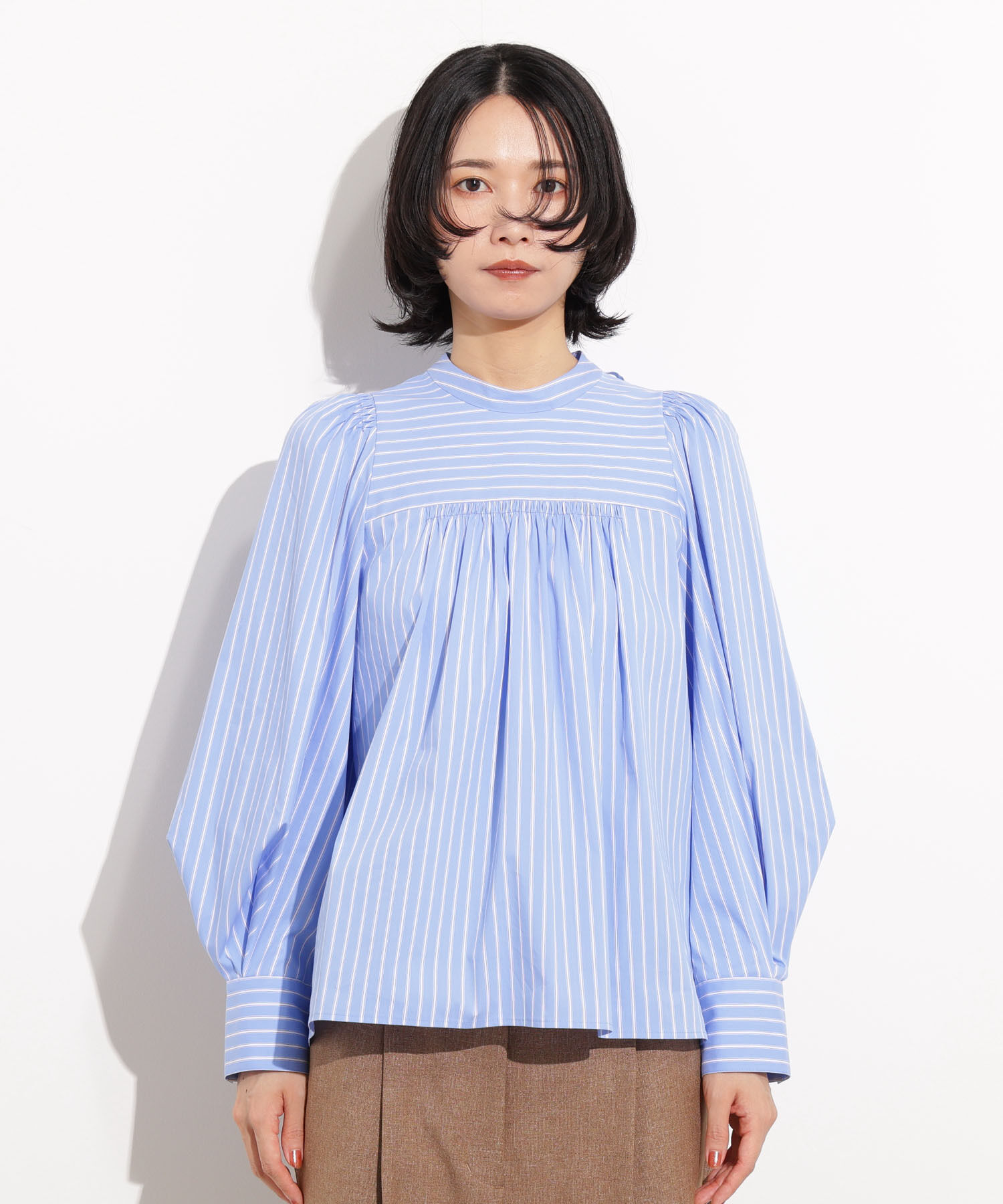 「バックリボンストライプブラウス」|シャツ・ブラウス|