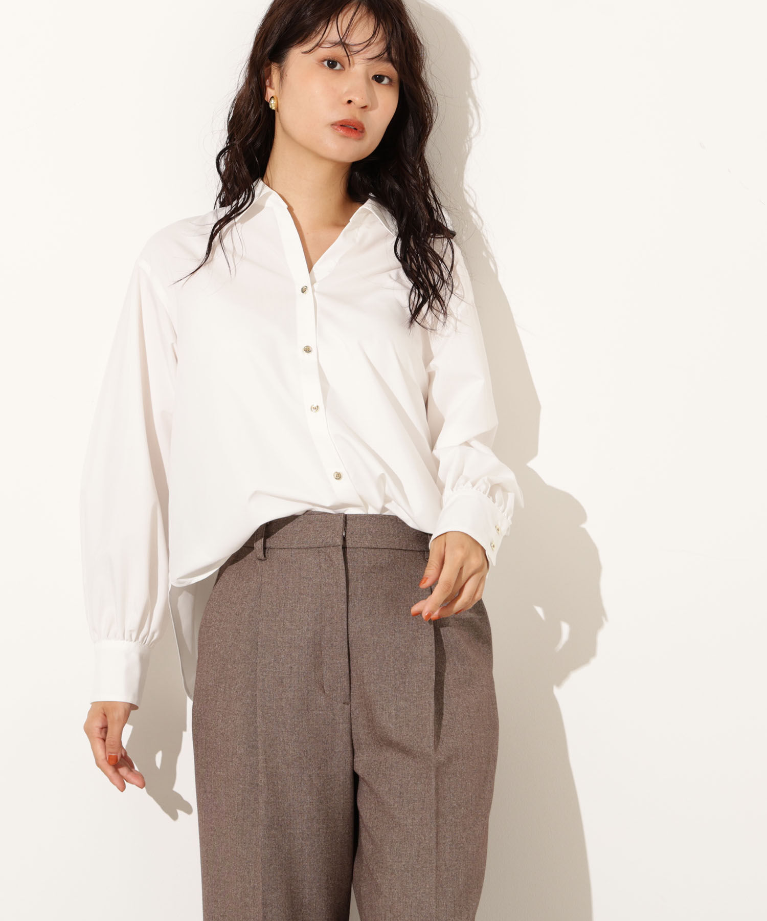  「ゴールドボタン2wayリボンブラウス」|シャツ・ブラウス|