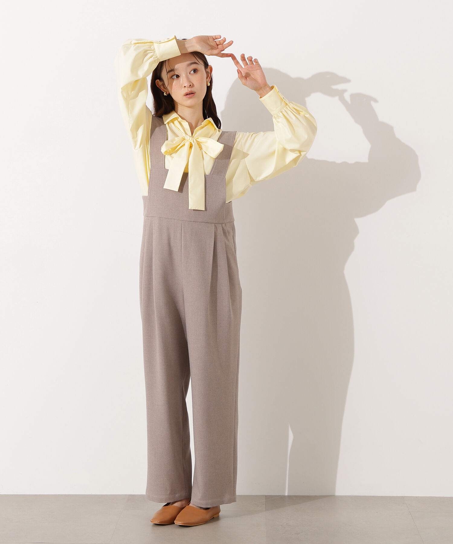  「ゴールドボタン2wayリボンブラウス」|シャツ・ブラウス|