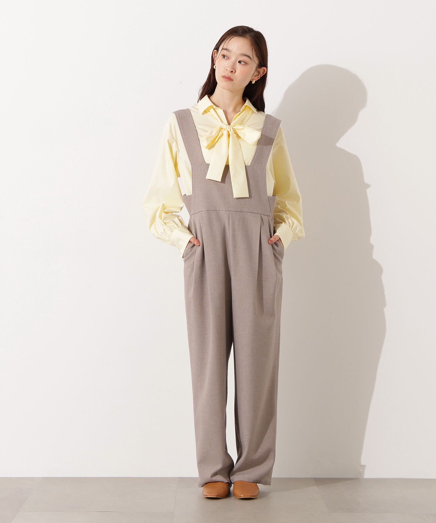  「ゴールドボタン2wayリボンブラウス」|シャツ・ブラウス|