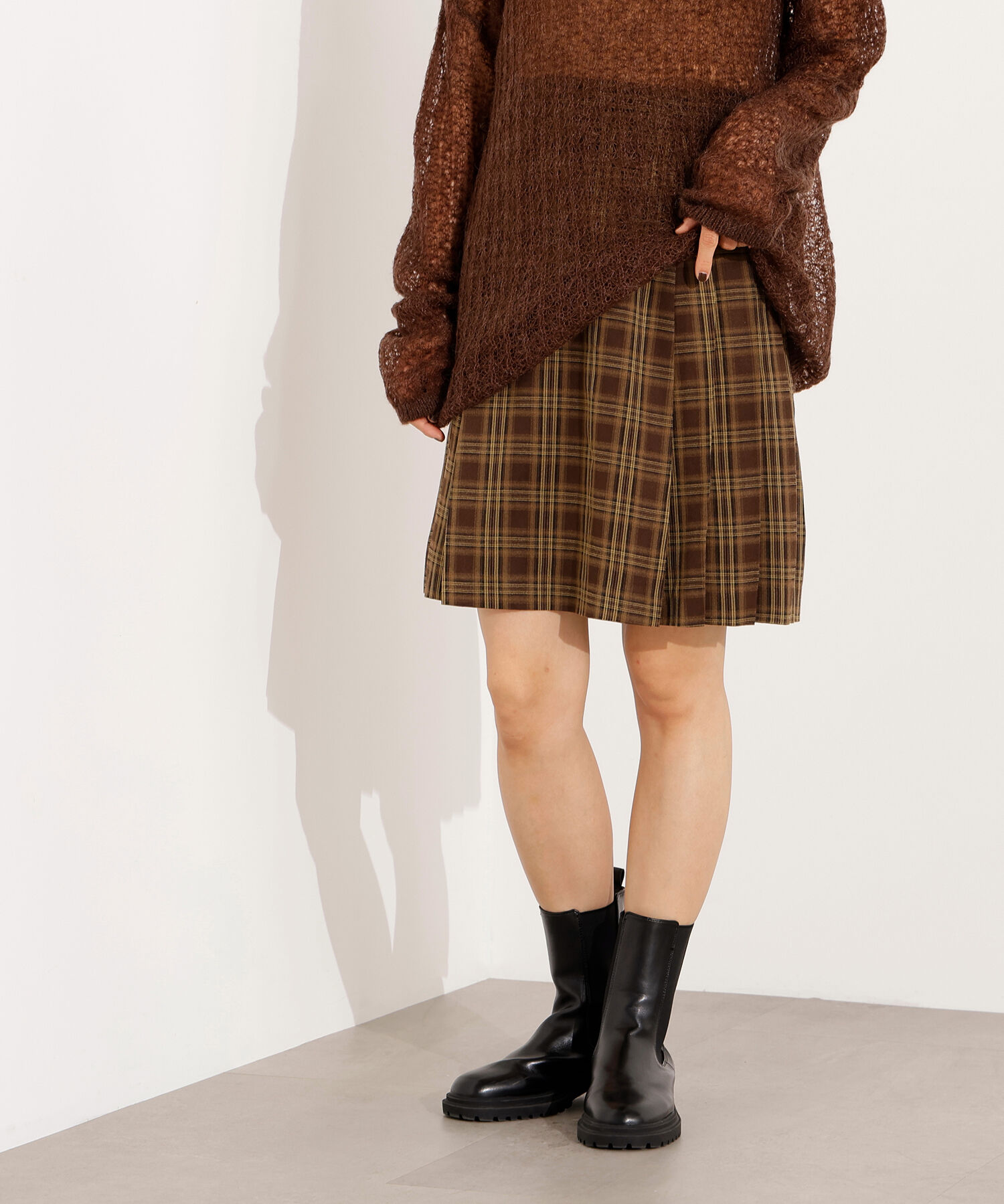  「チェックミニスカート」|スカート|ブラウンチェ 2
