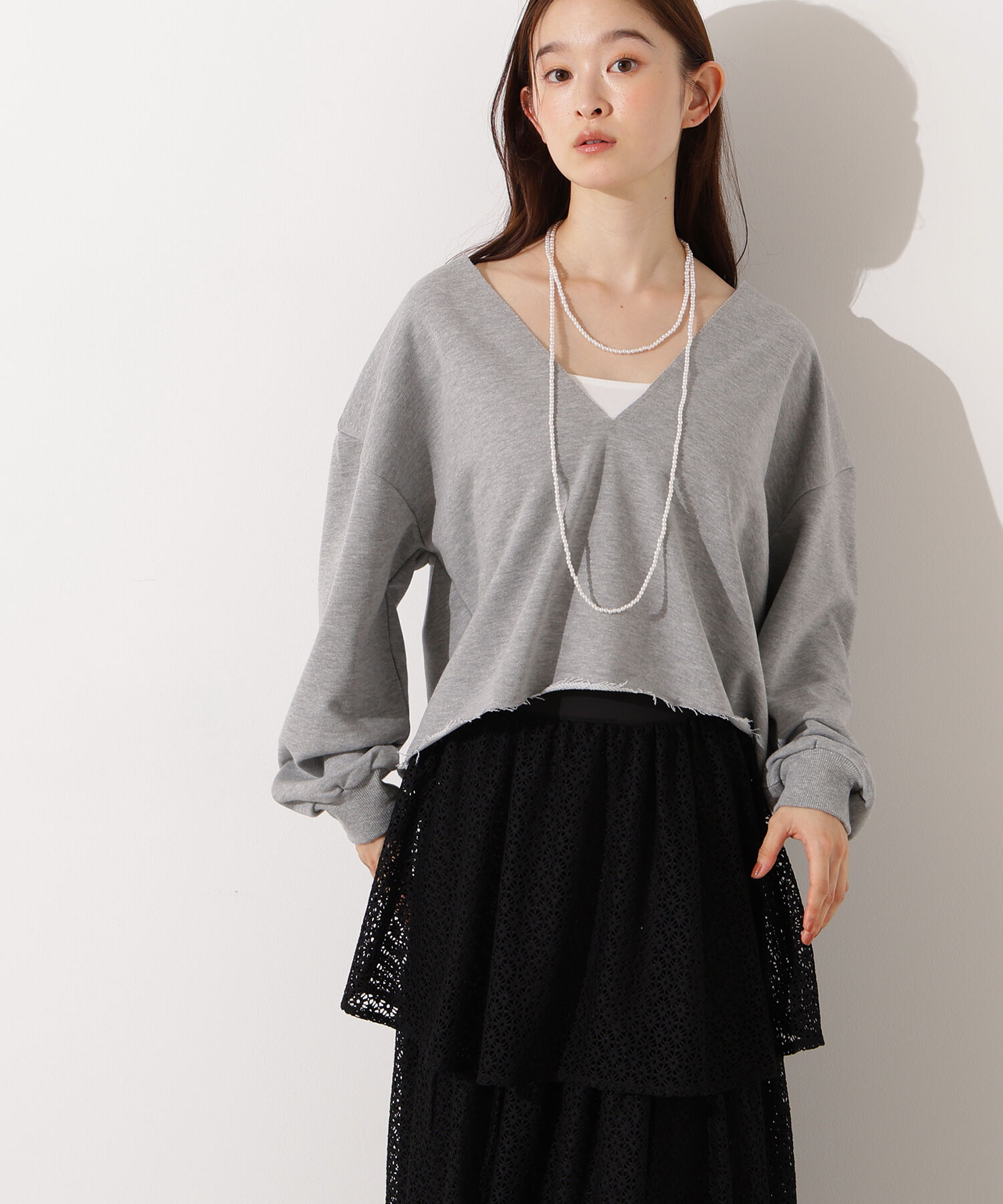  「Vネックスウェットプルオーバー」|Tシャツ・カットソー|