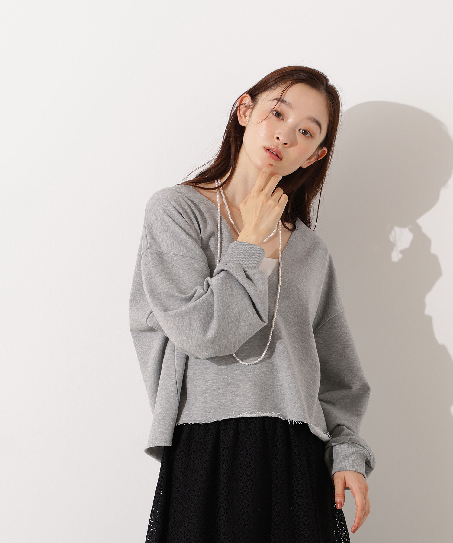  「Vネックスウェットプルオーバー」|Tシャツ・カットソー|