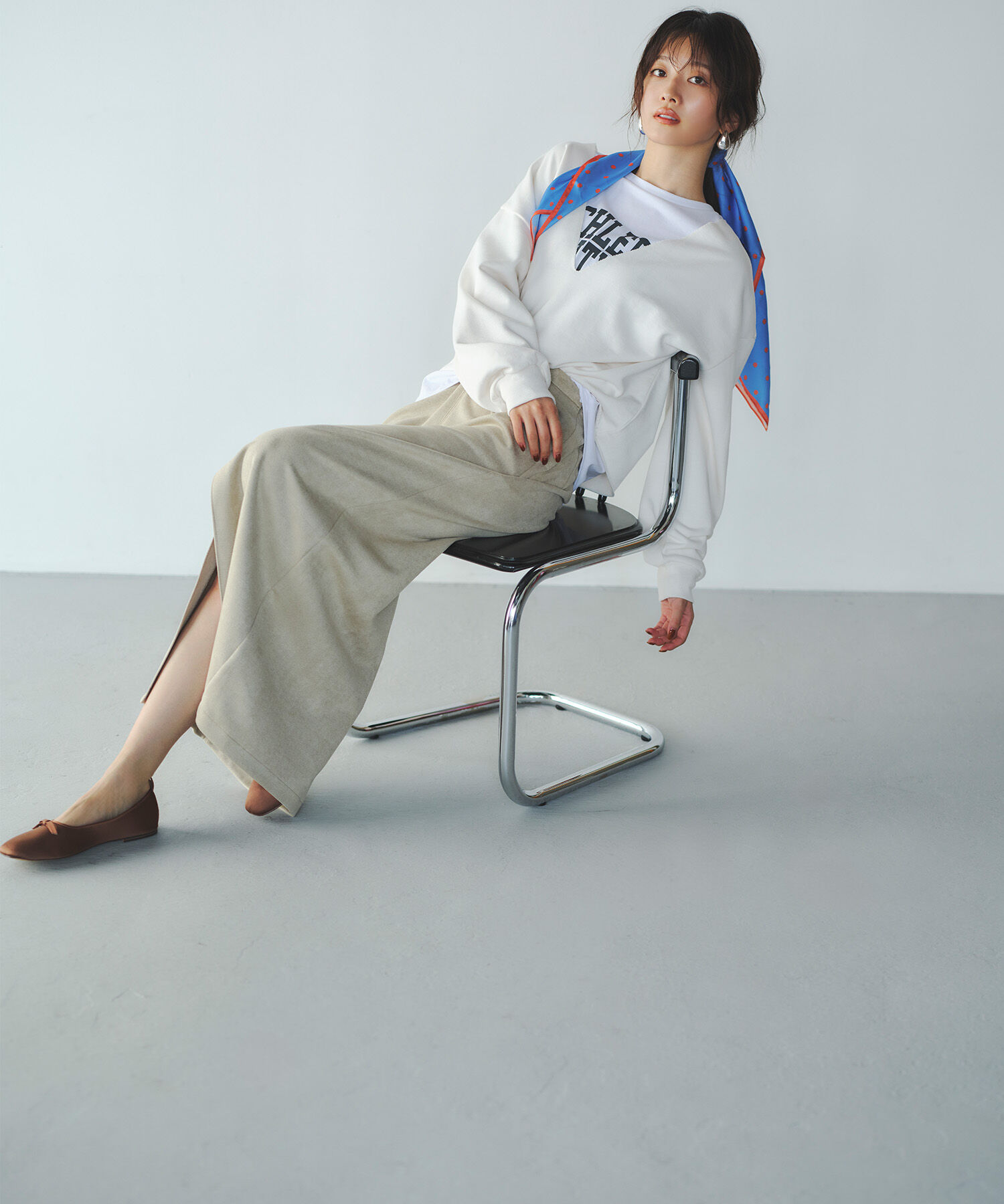  「Vネックスウェットプルオーバー」|Tシャツ・カットソー|