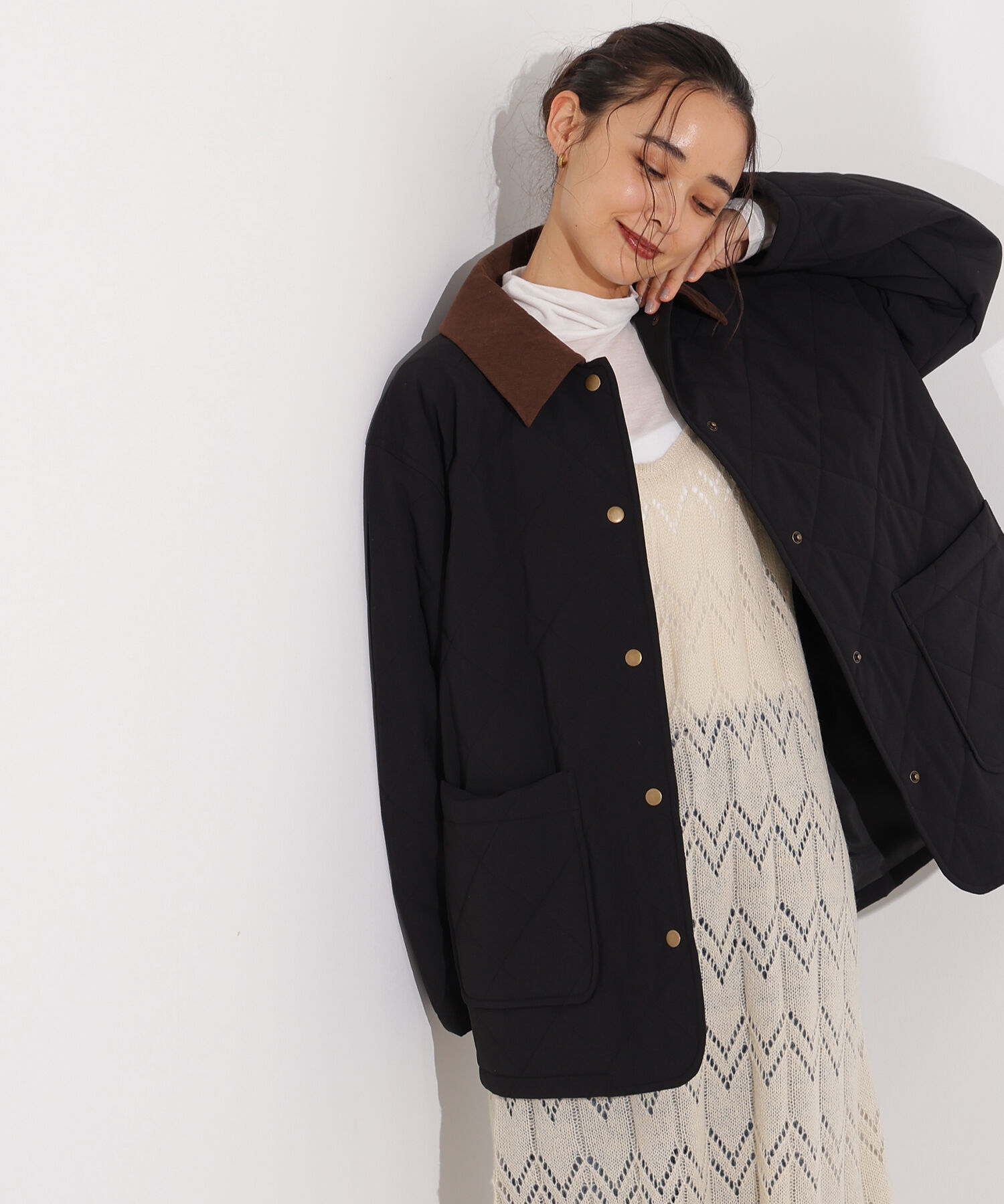  「バイカラーキルティングブルゾン」|ブルゾン・スタジャン|