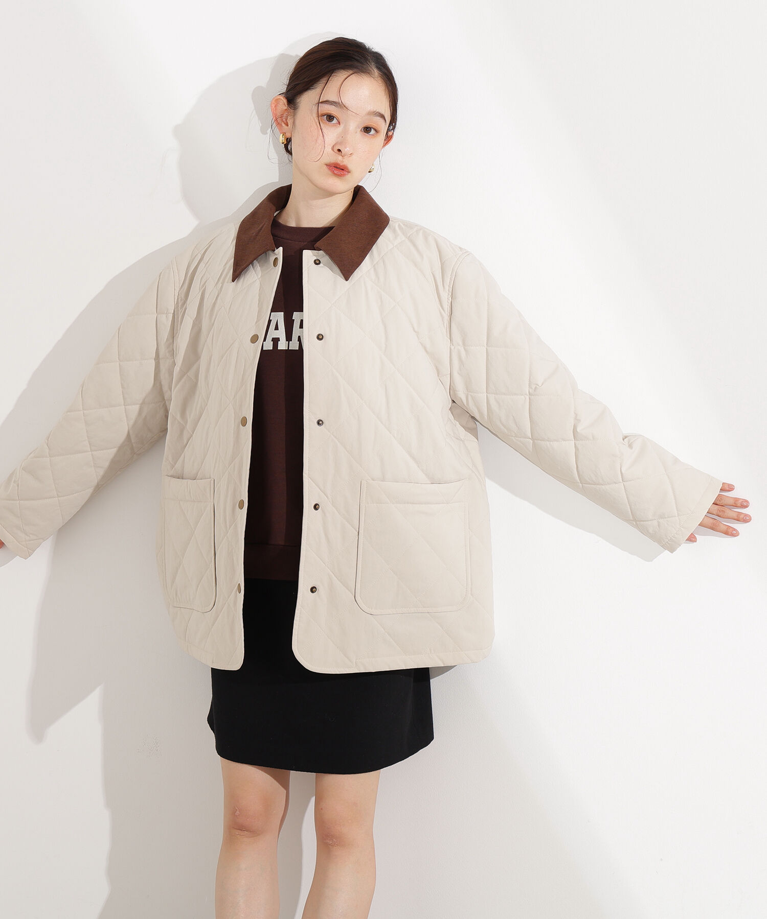  「バイカラーキルティングブルゾン」|ブルゾン・スタジャン|